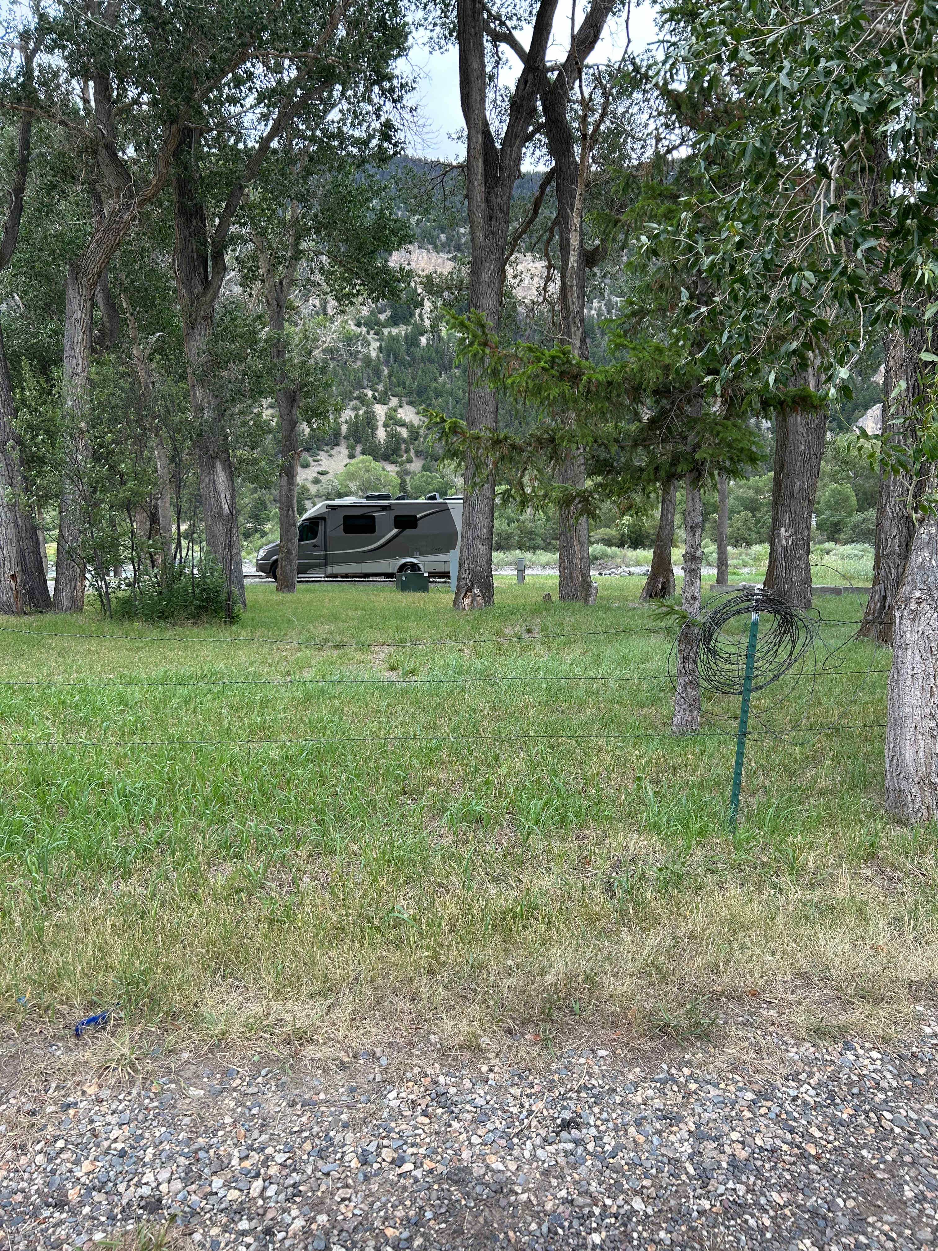 From the gravel road in front of land