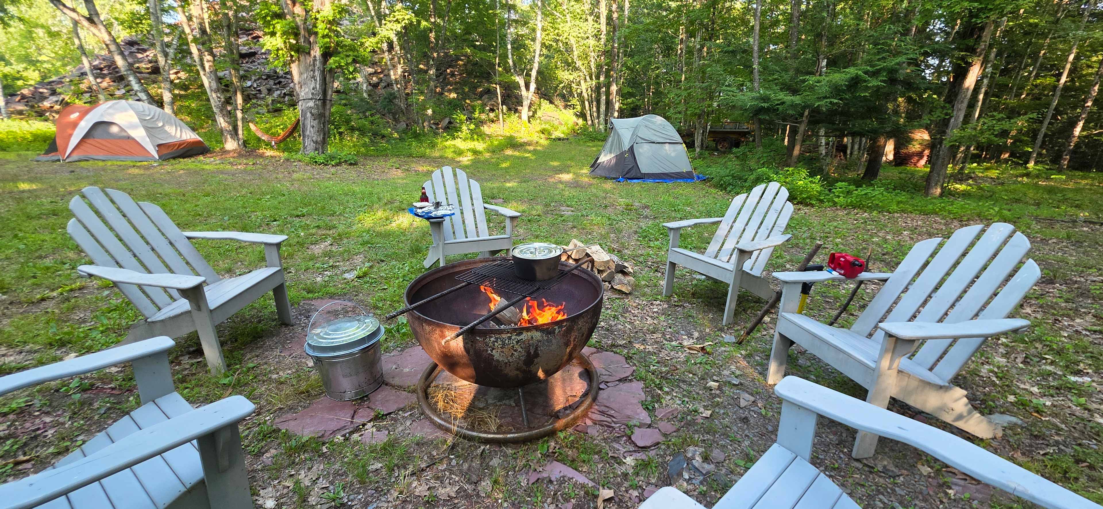 Spacious site complete with Adk chairs!