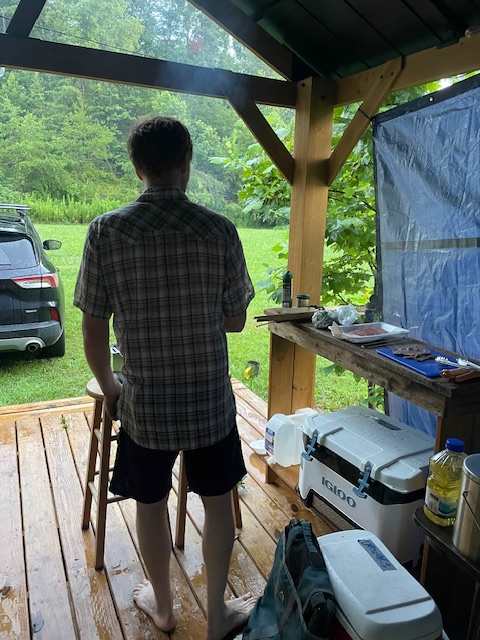 Cooking in the rain