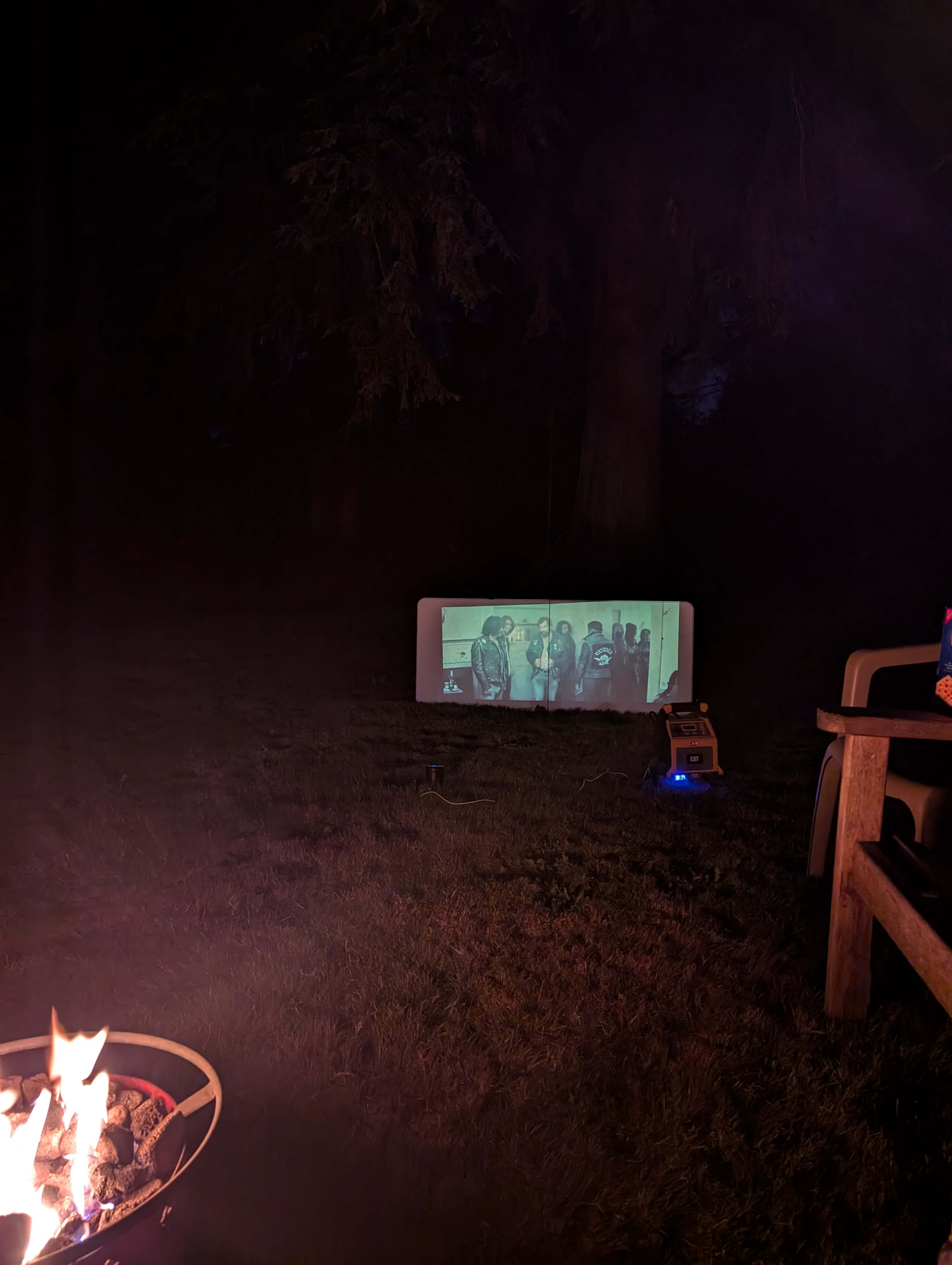 Movies at the firepit