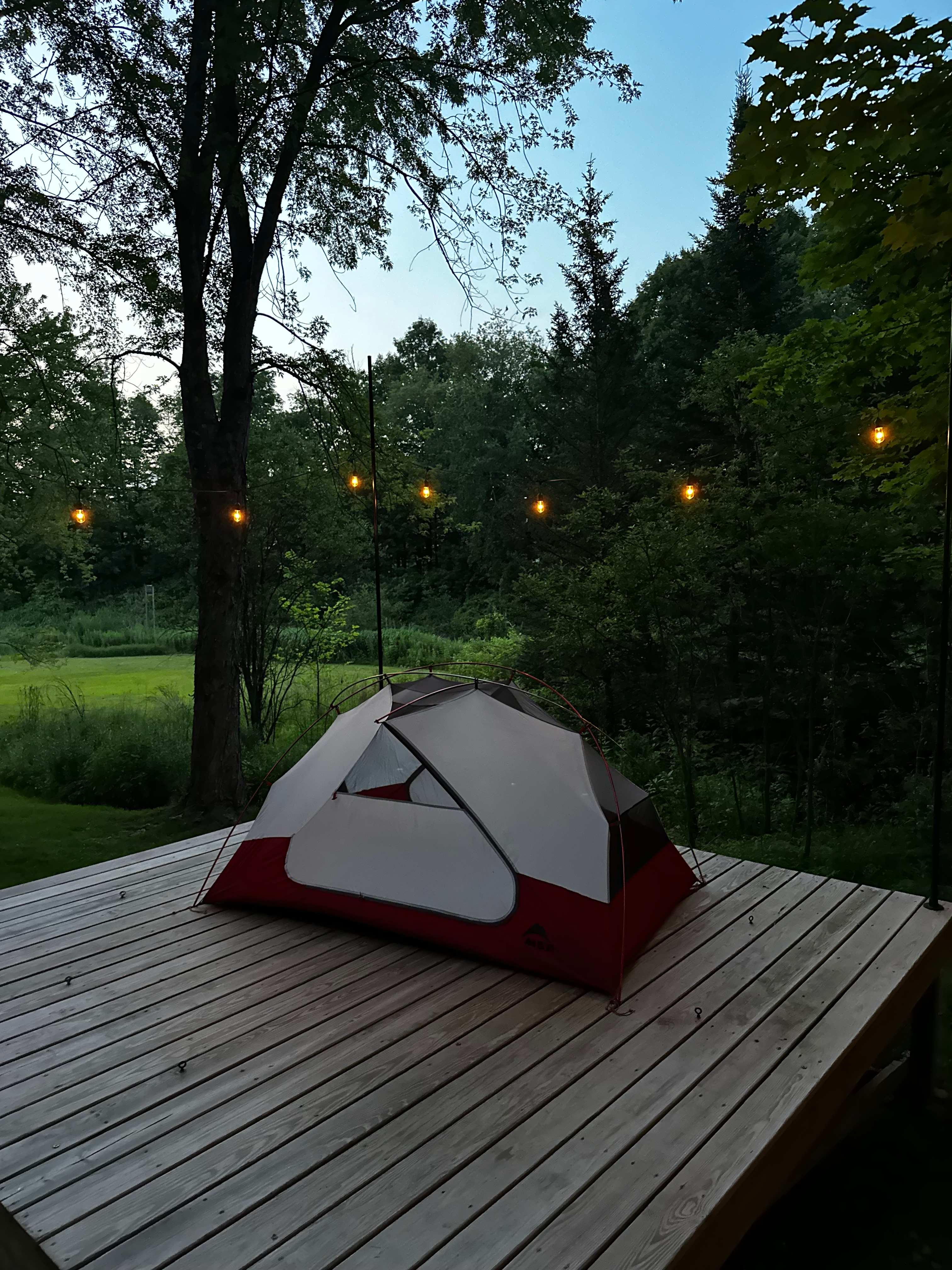 The tent set up!