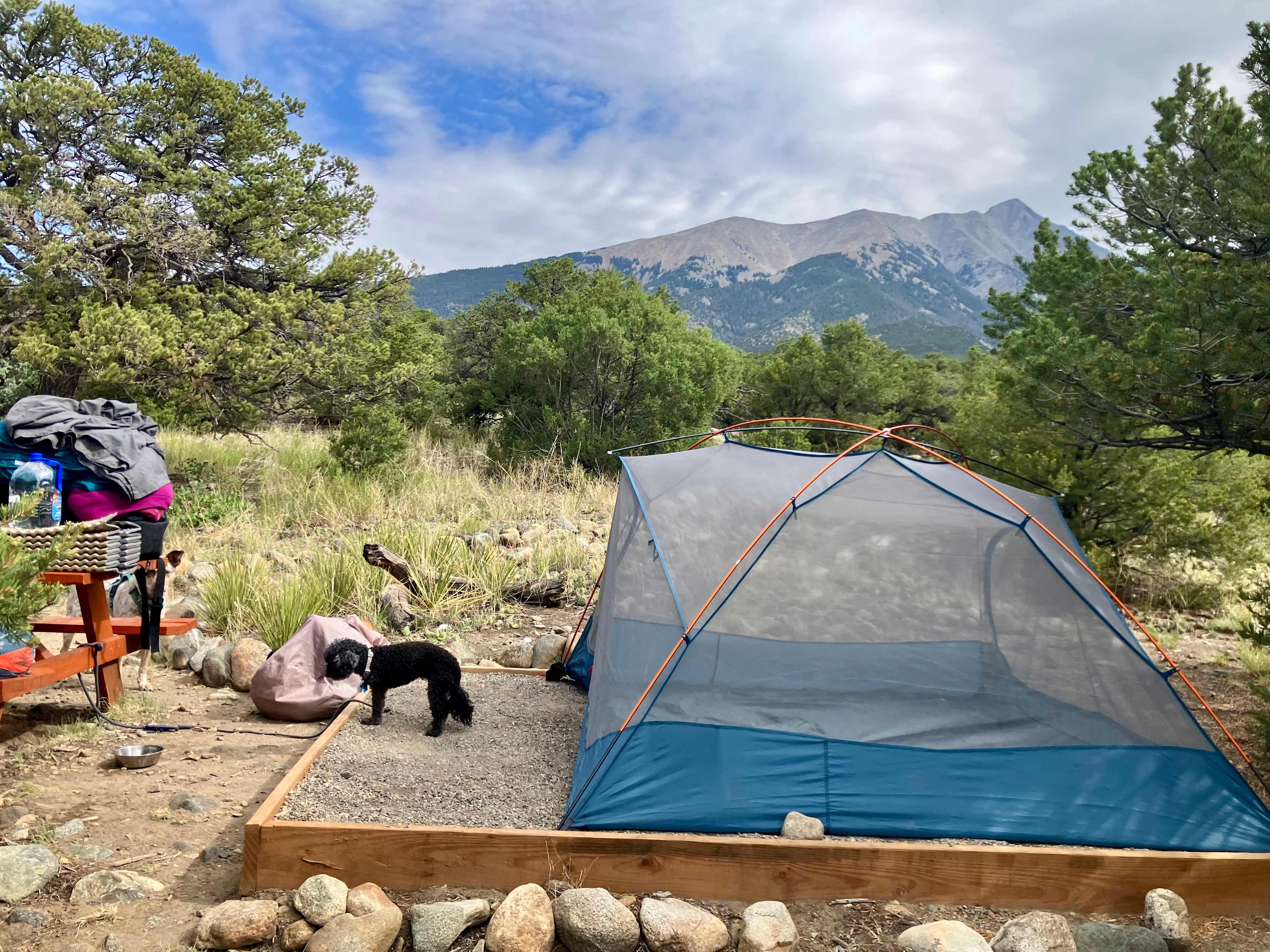 Mid tent set-up. Beautiful view!