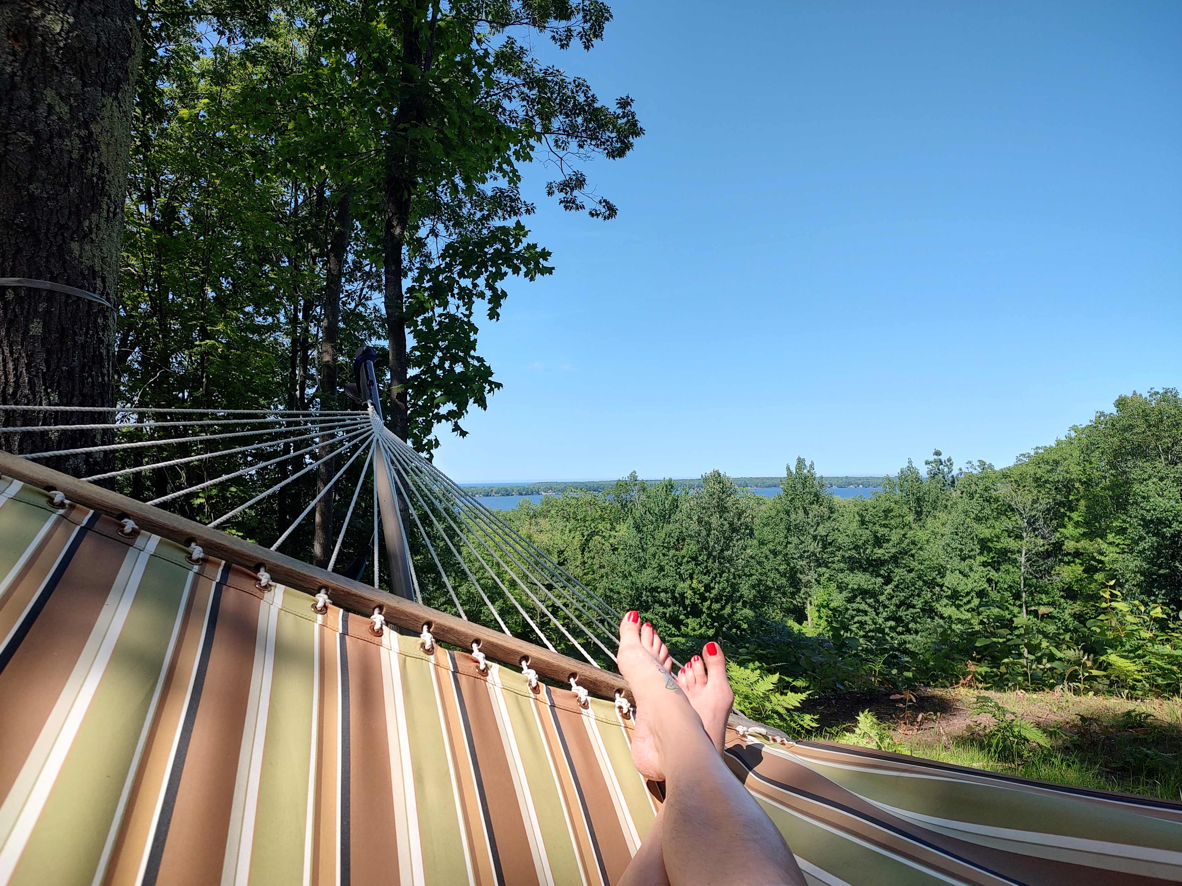 Two hammocks were left up for us