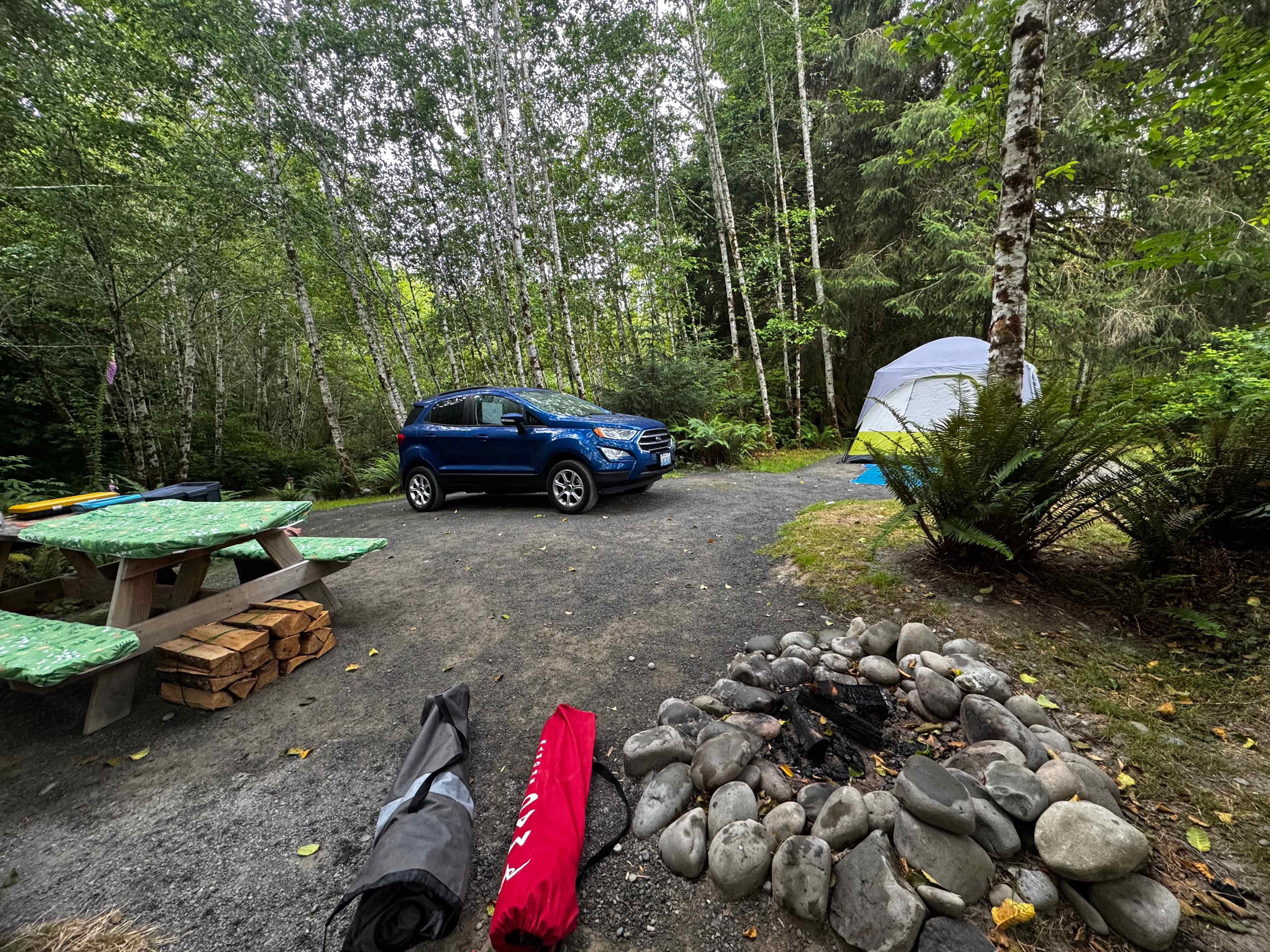 Campsite 7, view from fire pit 
