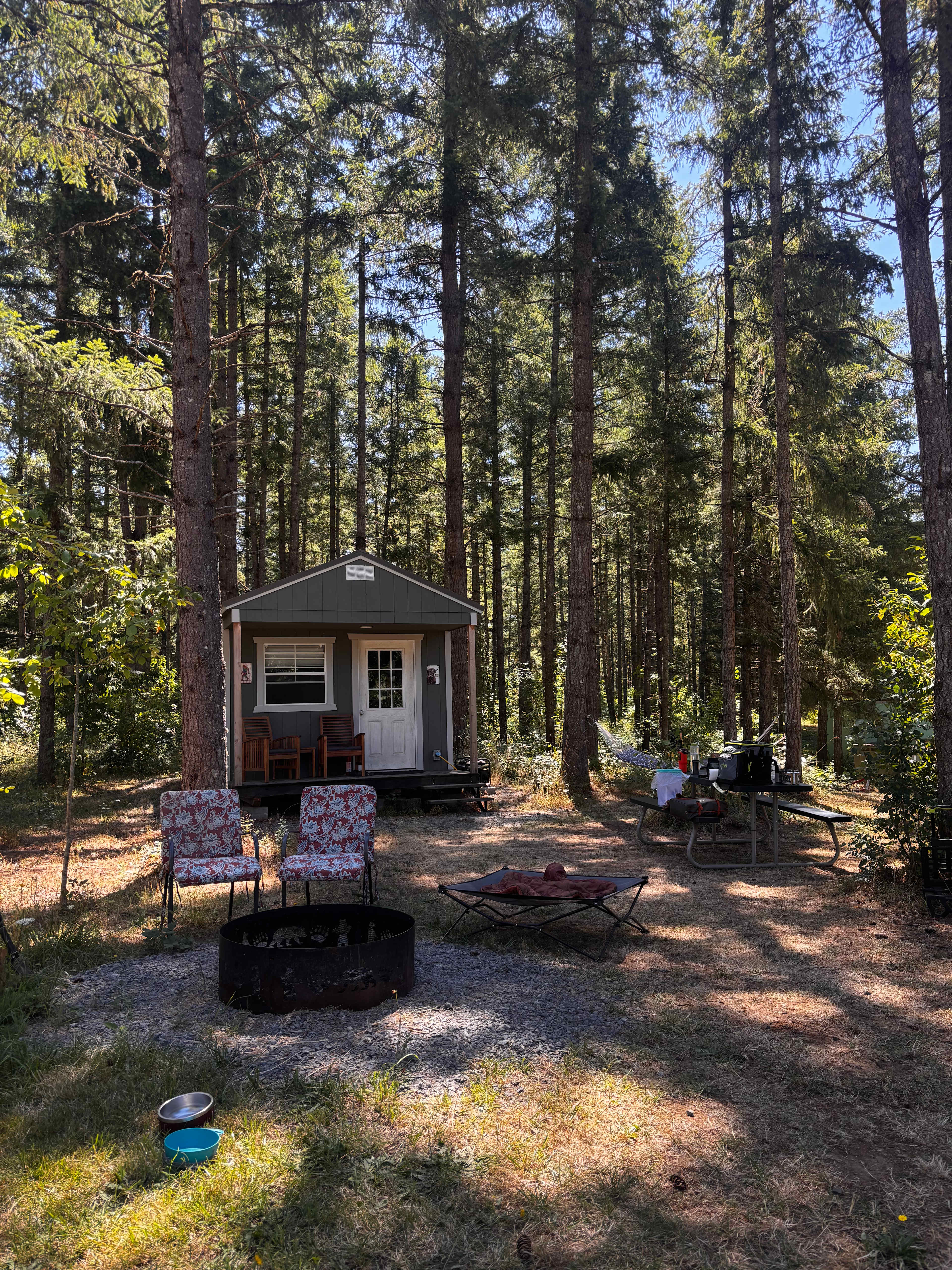 Creekside camping with showers