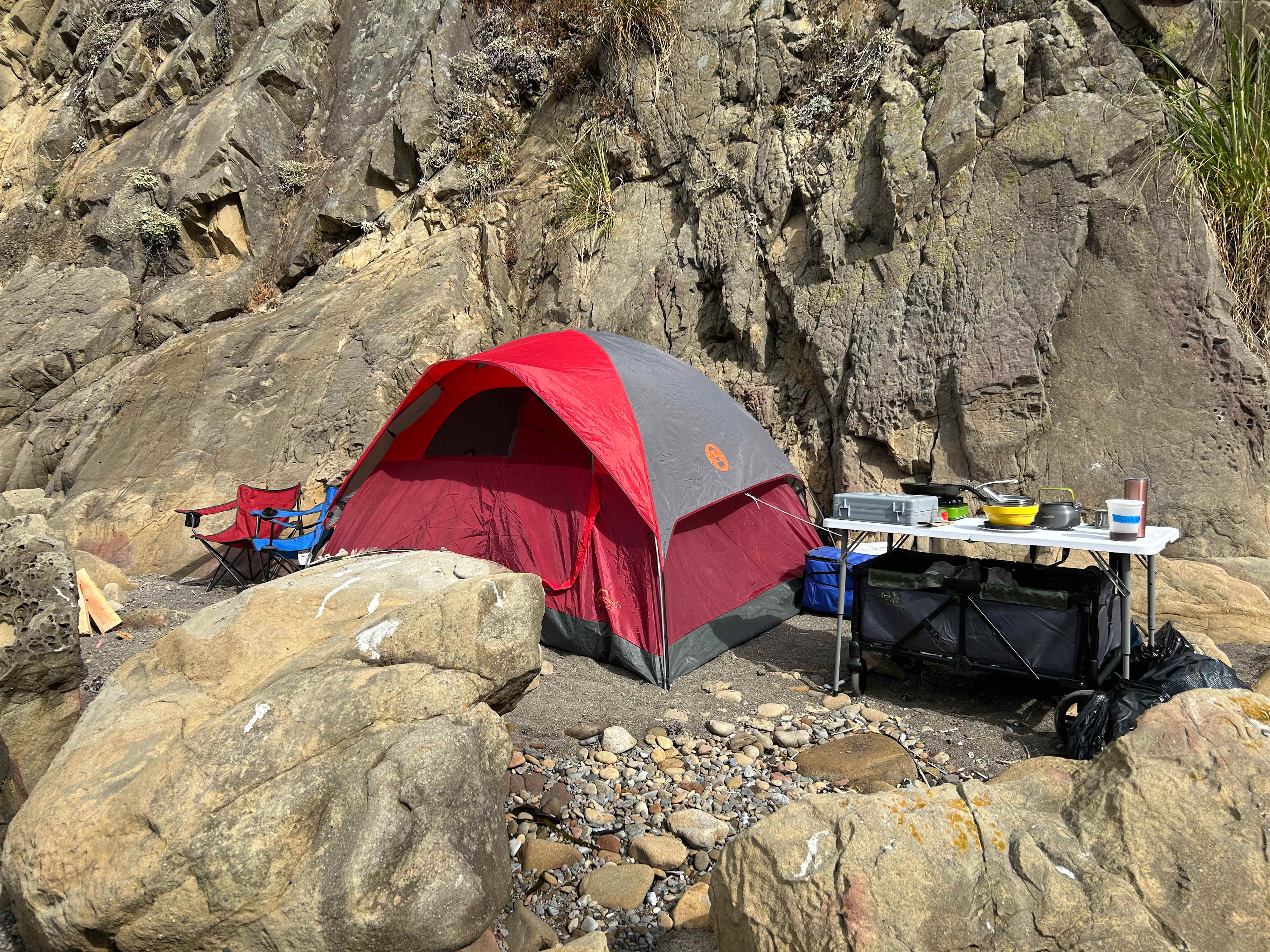 Small, cute, and tucked away from the other beach campsites