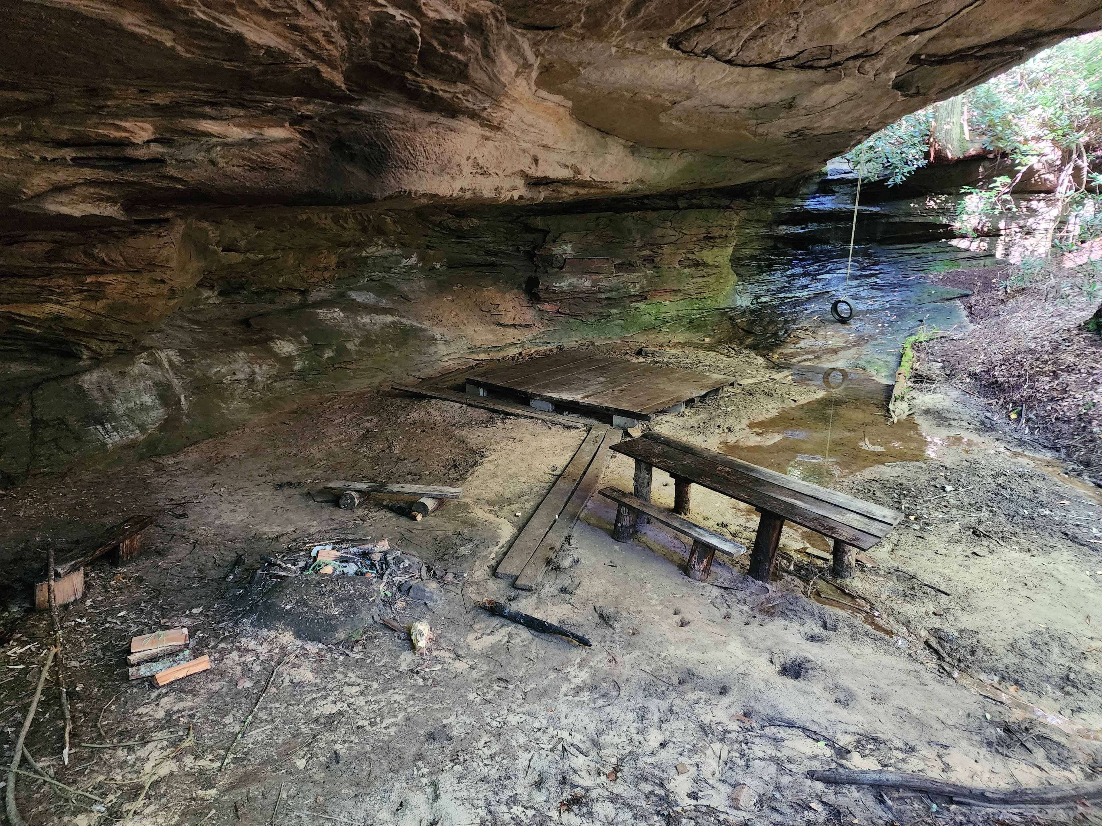 The camping spot. It will be damp, so make sure your tent resists drips and bring cots. Super cool!