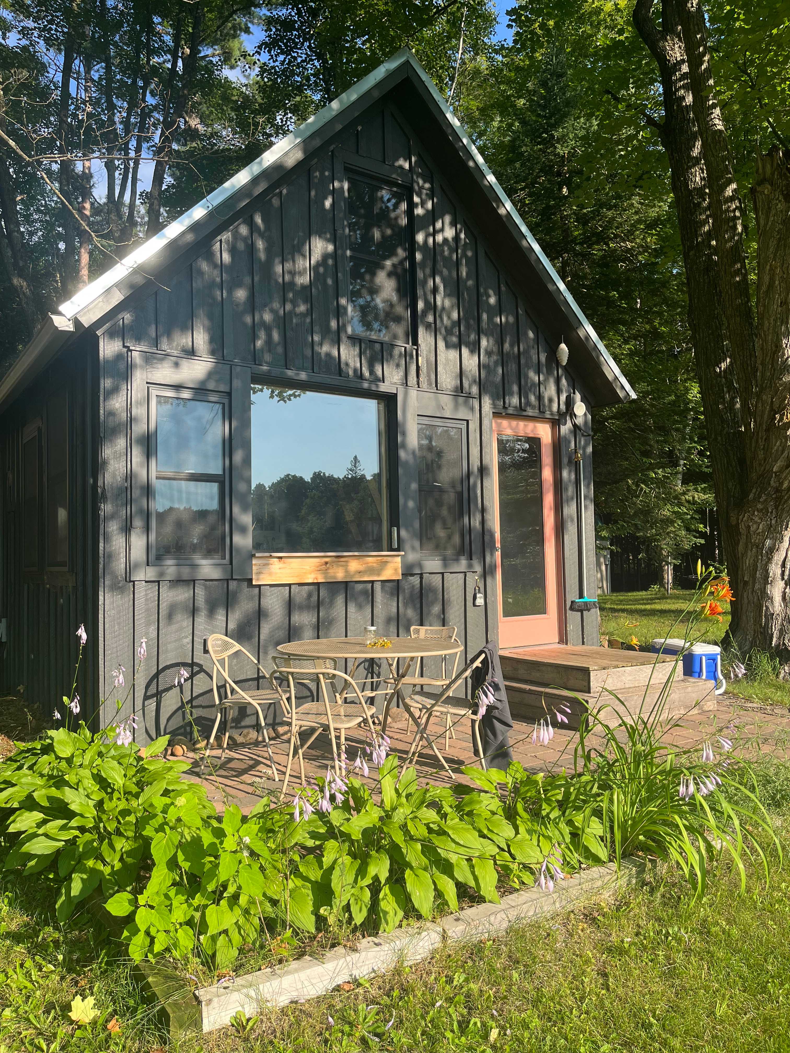 Front of the cabin in the sun!