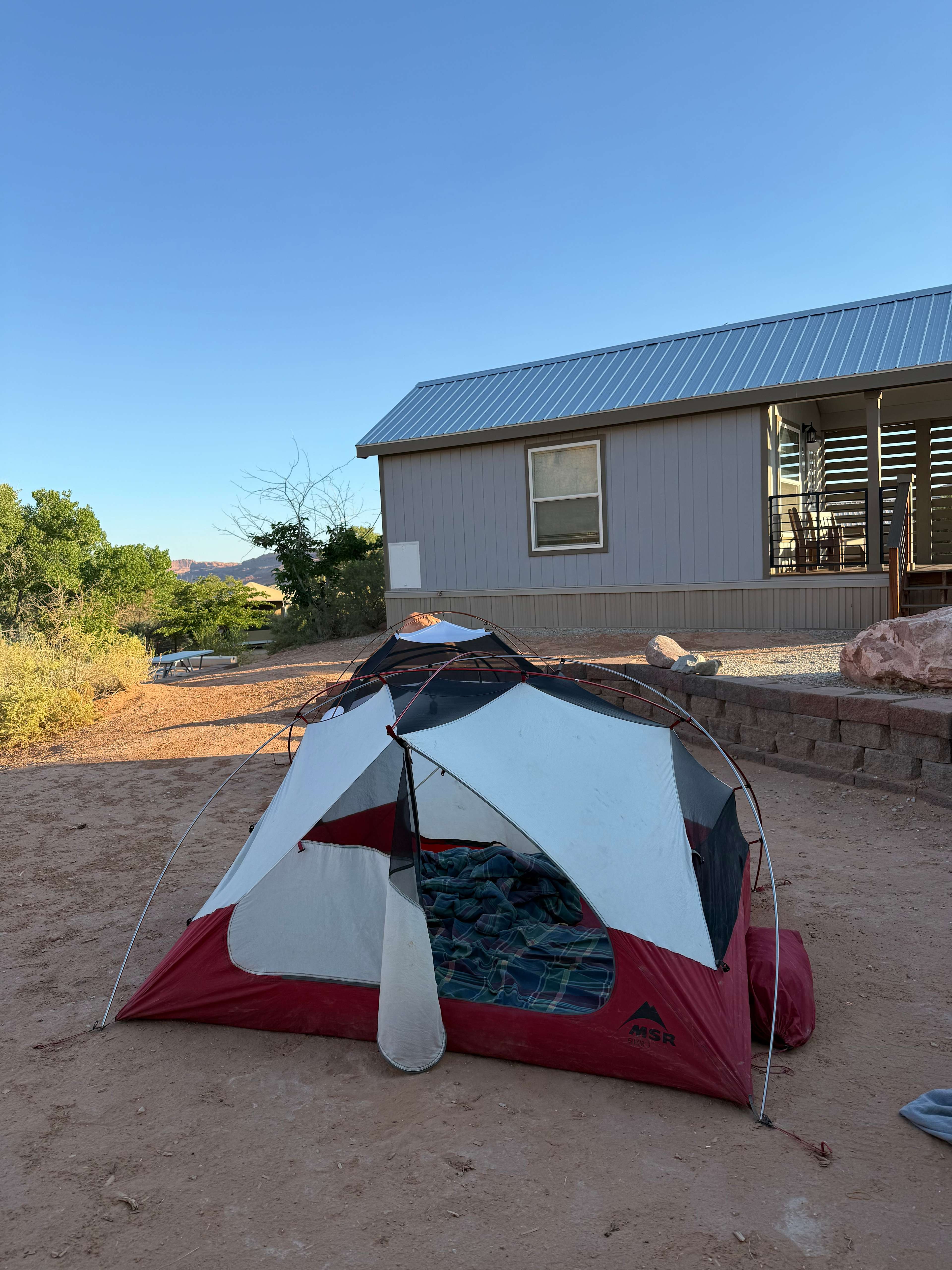 Tent site #1 close to most other sites and some of the tiny homes, not the most private but it did the job. 