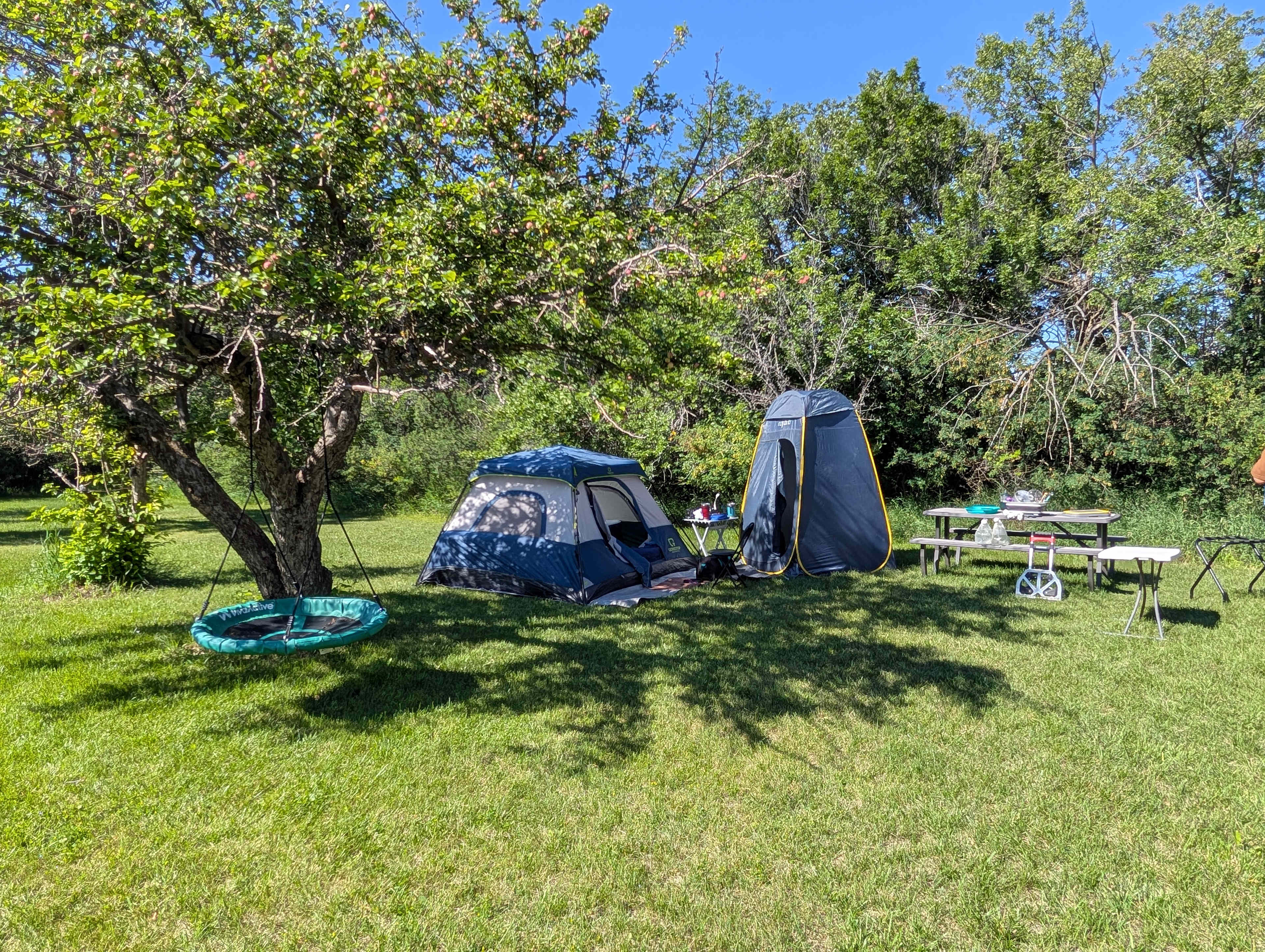 Our campsite in the morning.