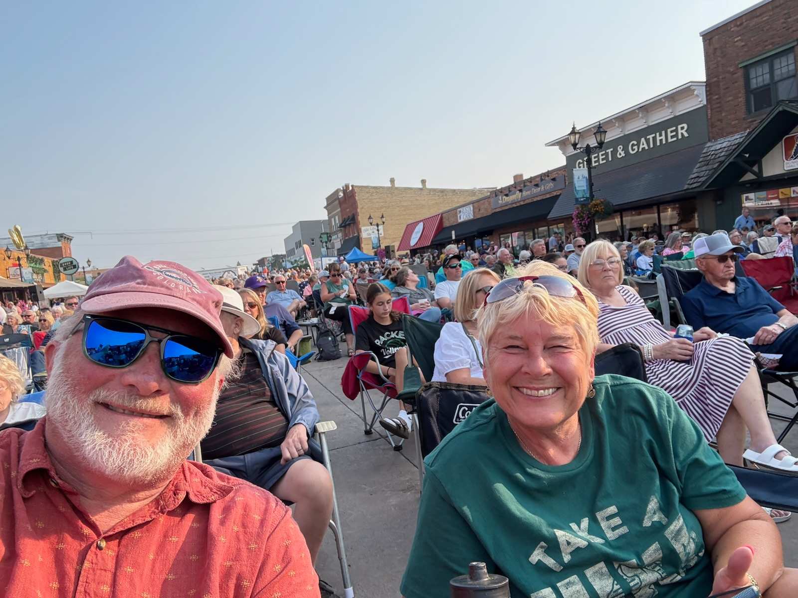 Me and Paul listening to live music in Park Rapids.