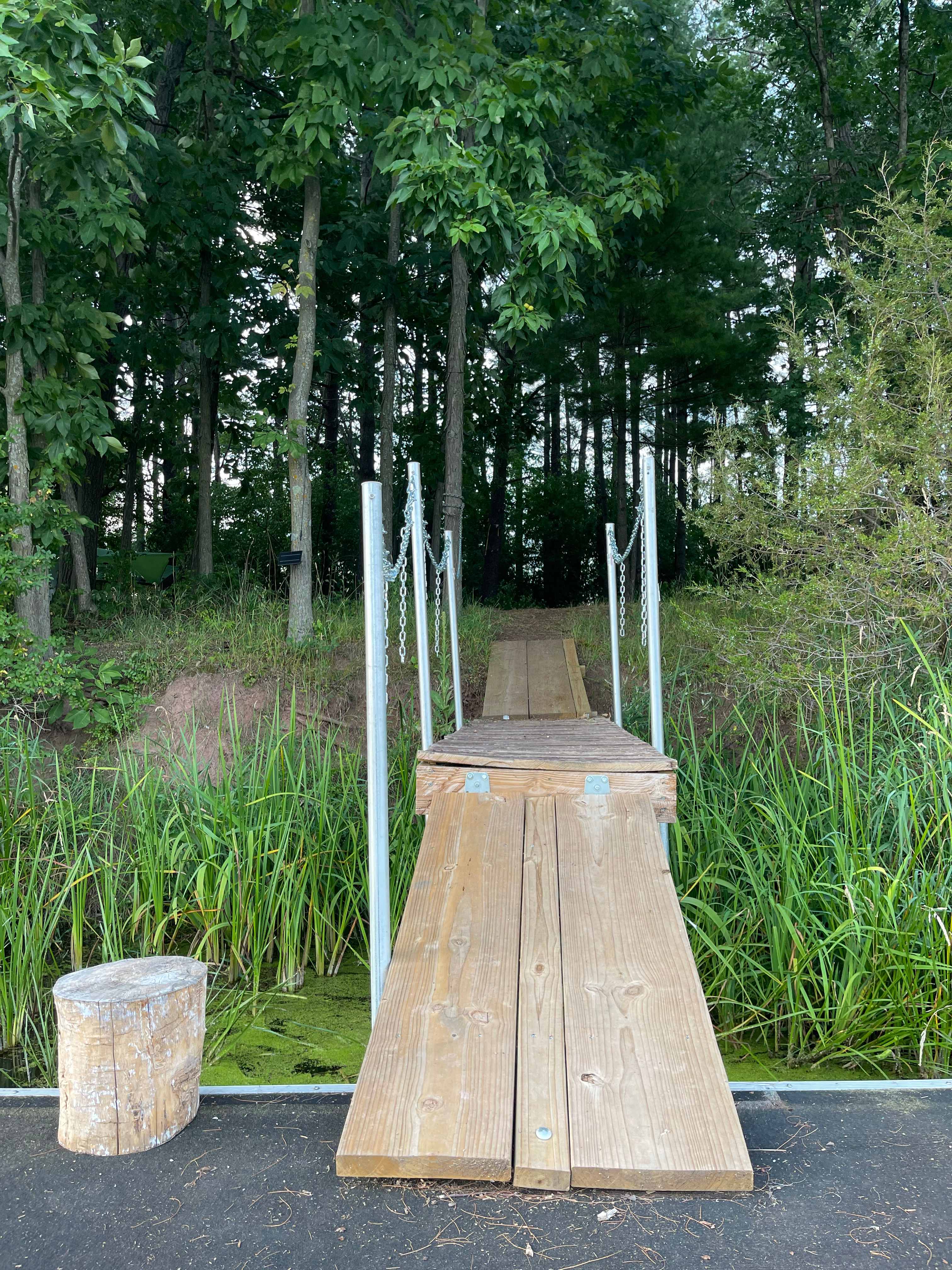 Looking up towards the site