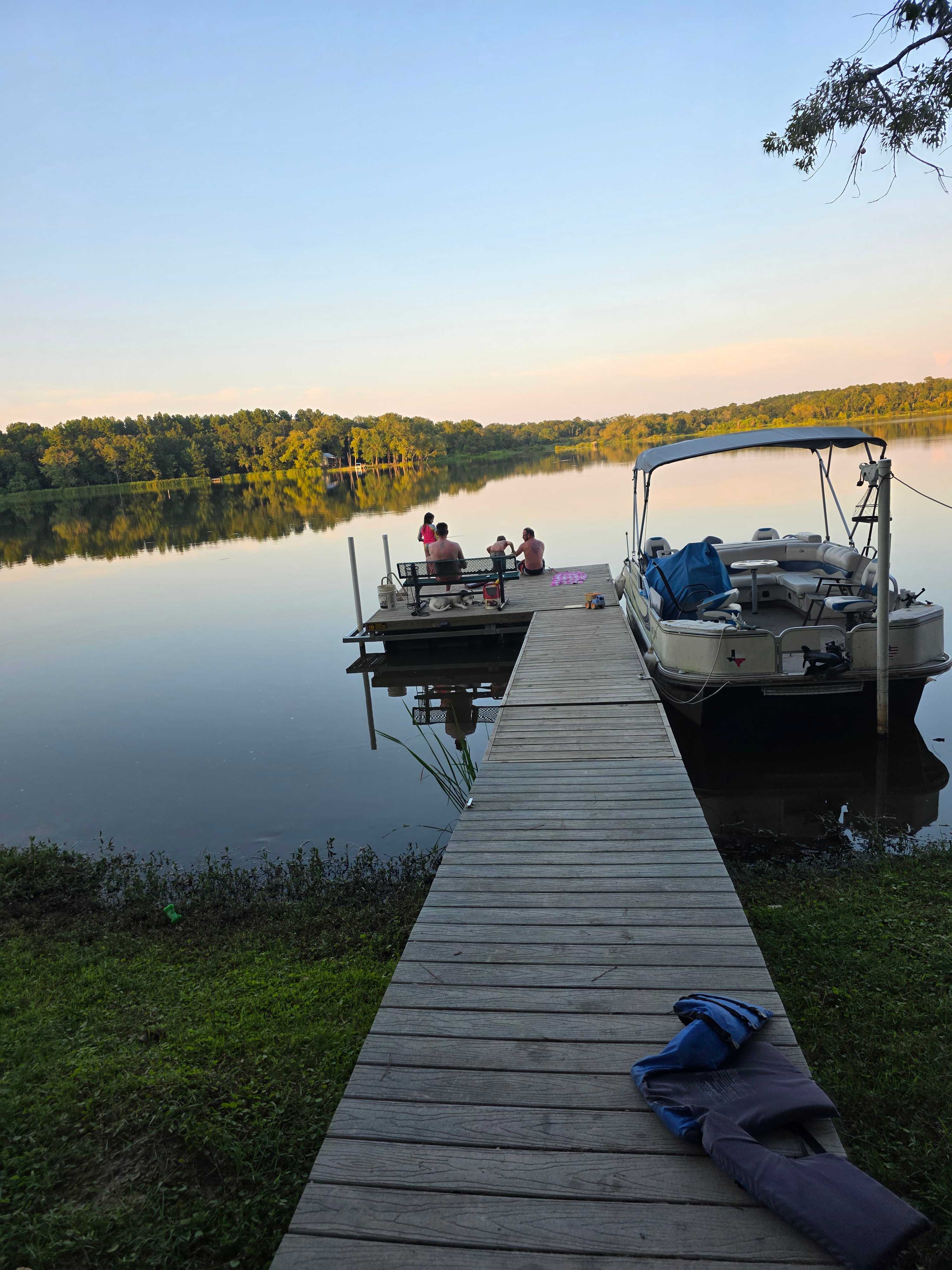 Fishing from the dock and enjoying the view