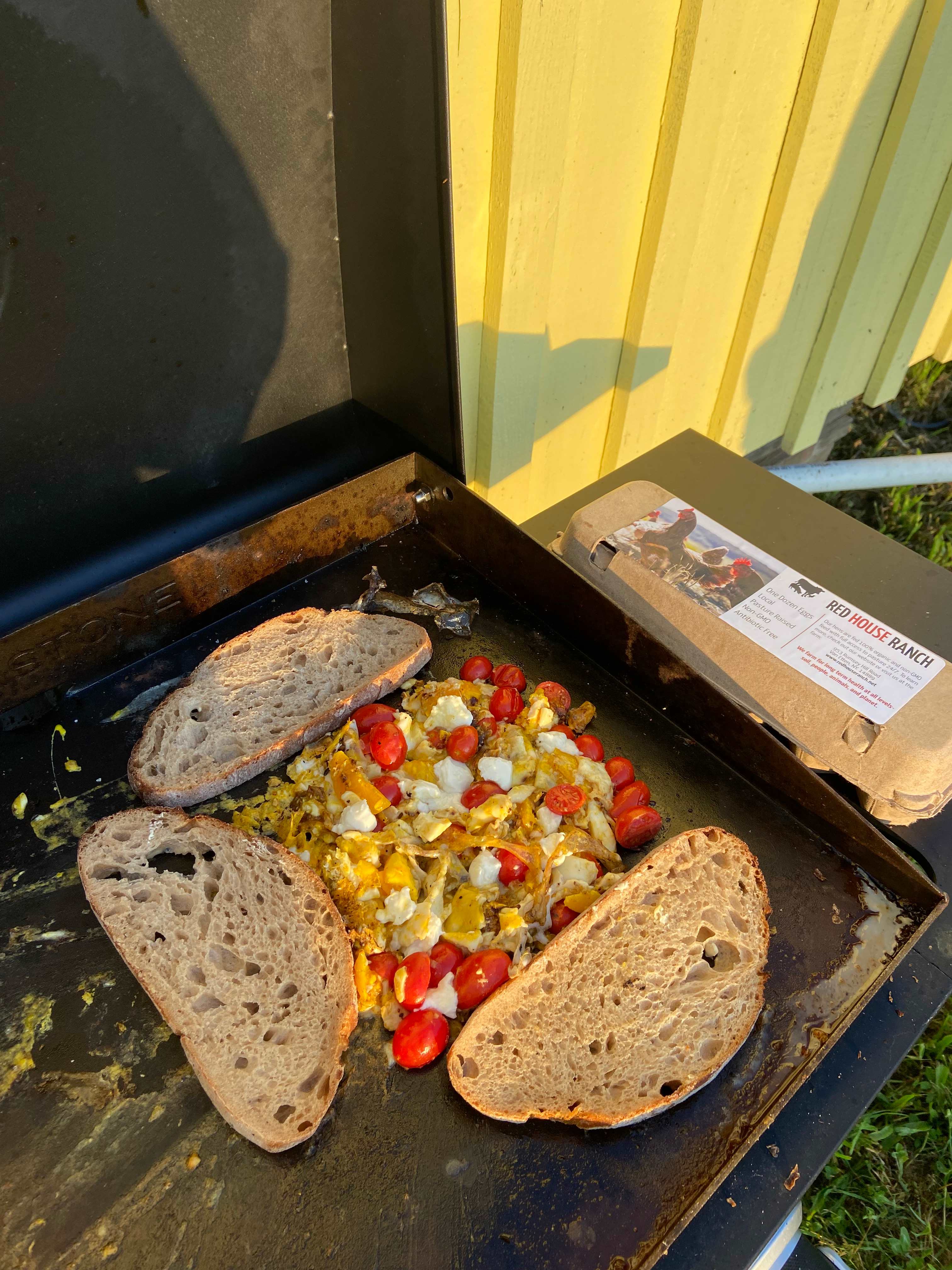 We were given a dozen farm fresh eggs, on arrival.