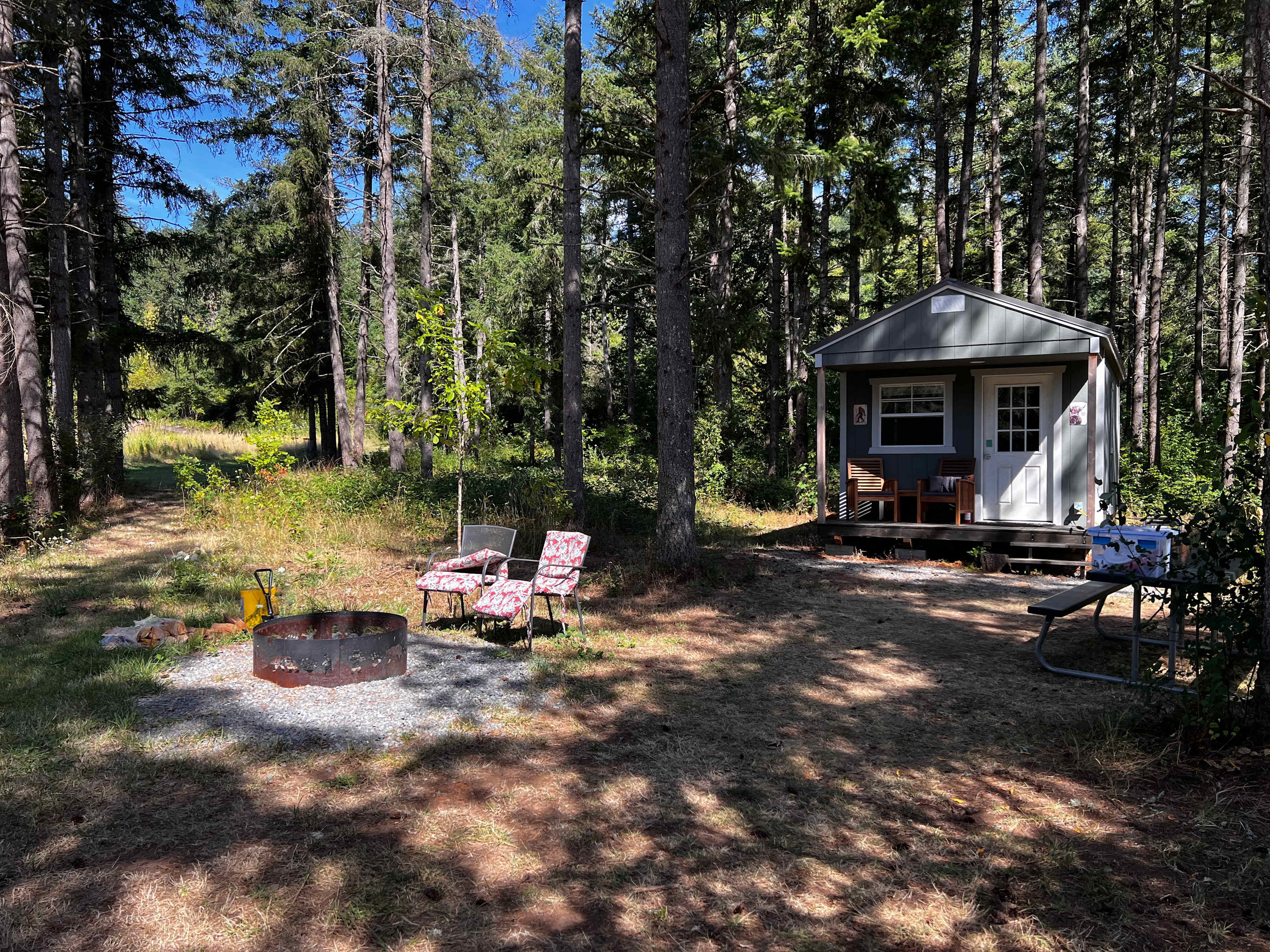 Creekside camping with showers