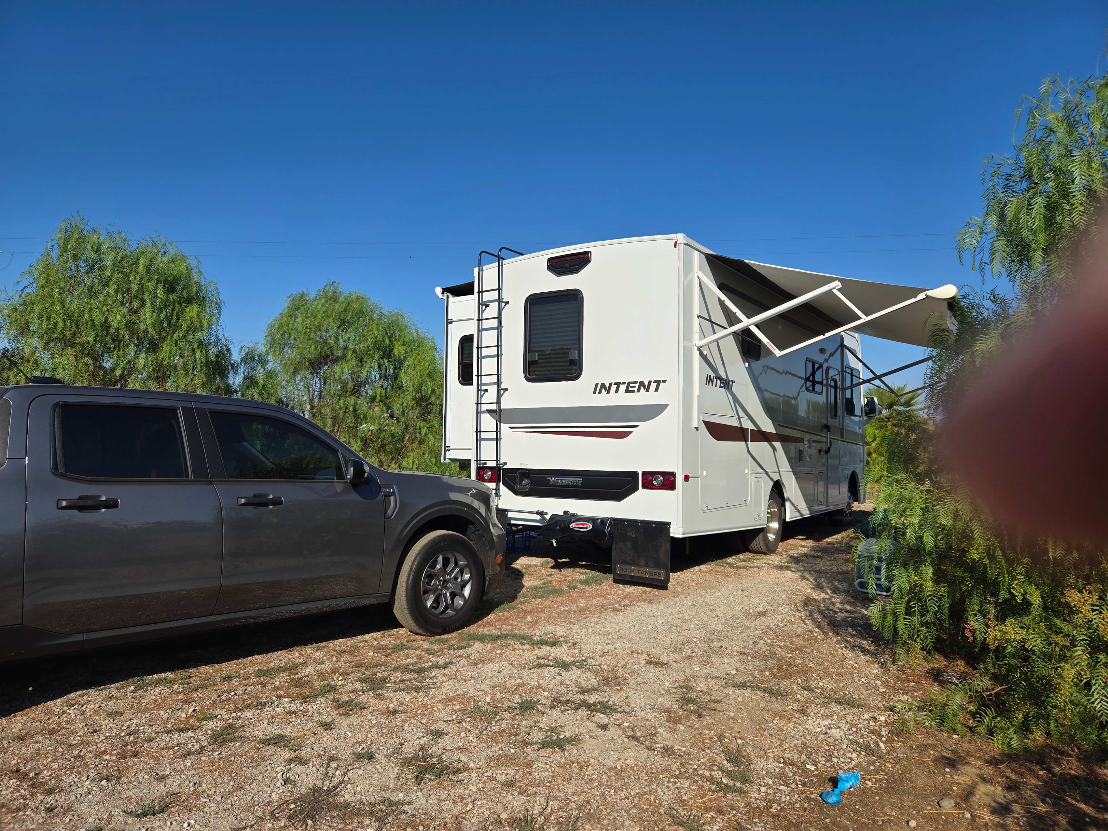 Lot of room for our 27' class A and Ford Maverick