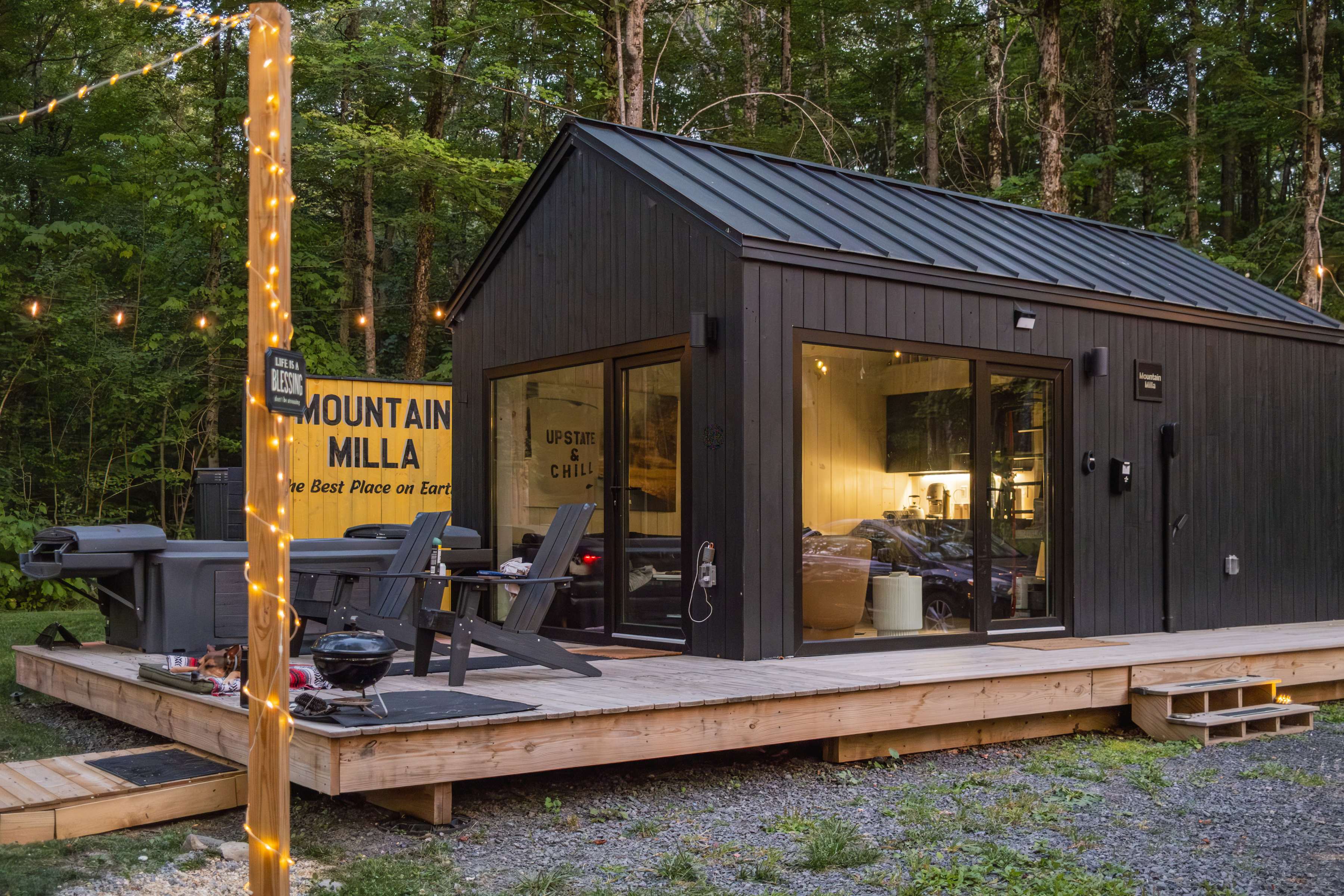 New Tiny Home Sauna Hot Tub Theatre