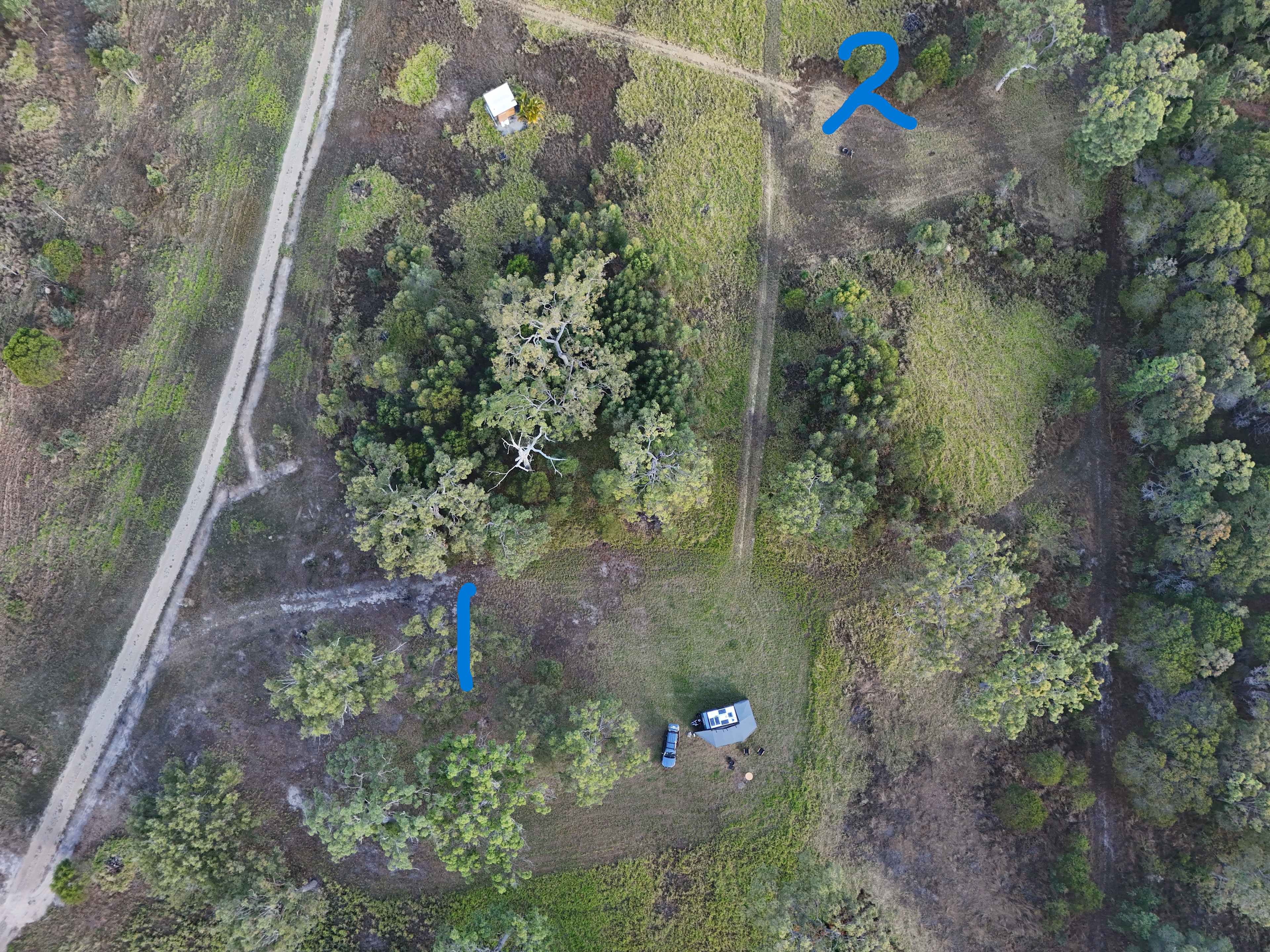 Site 1 is from track to our caravan. Site 2 above. 