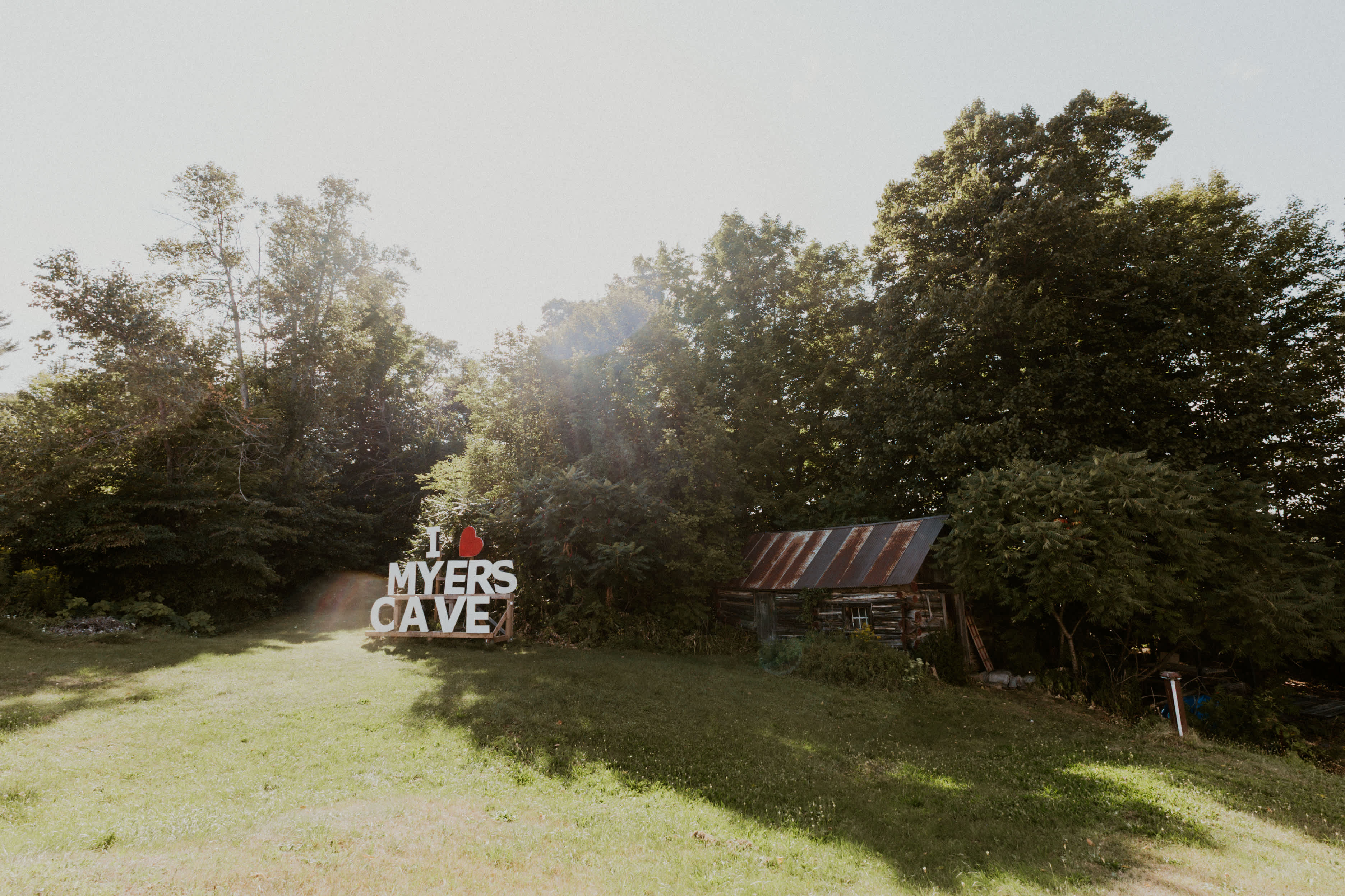Historical shed meets the modern sign.
