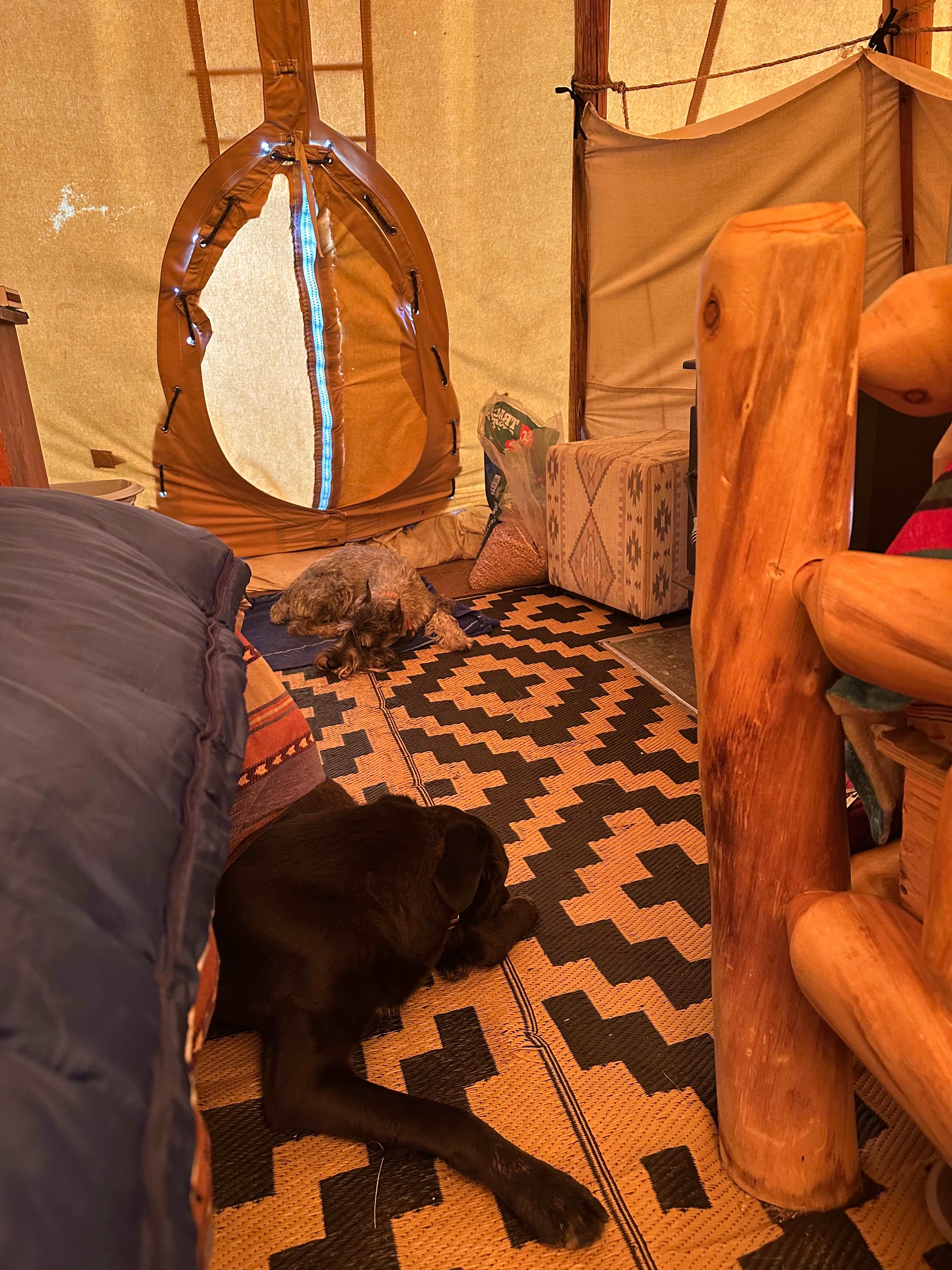 Creekside Glamping Tipis on Off-Grid, 70 Acre Working Ranch