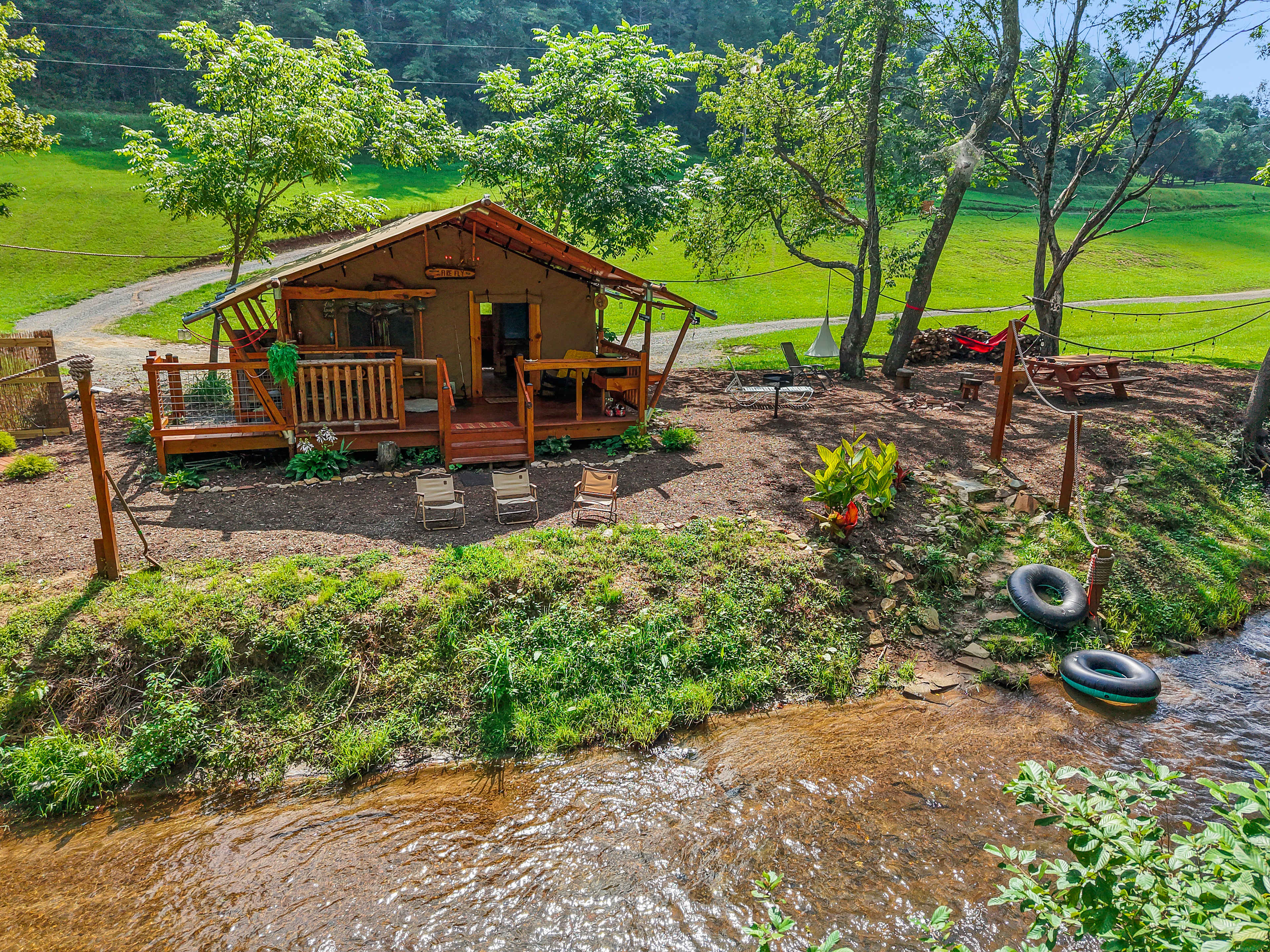 Firefly  tent on the creek bank