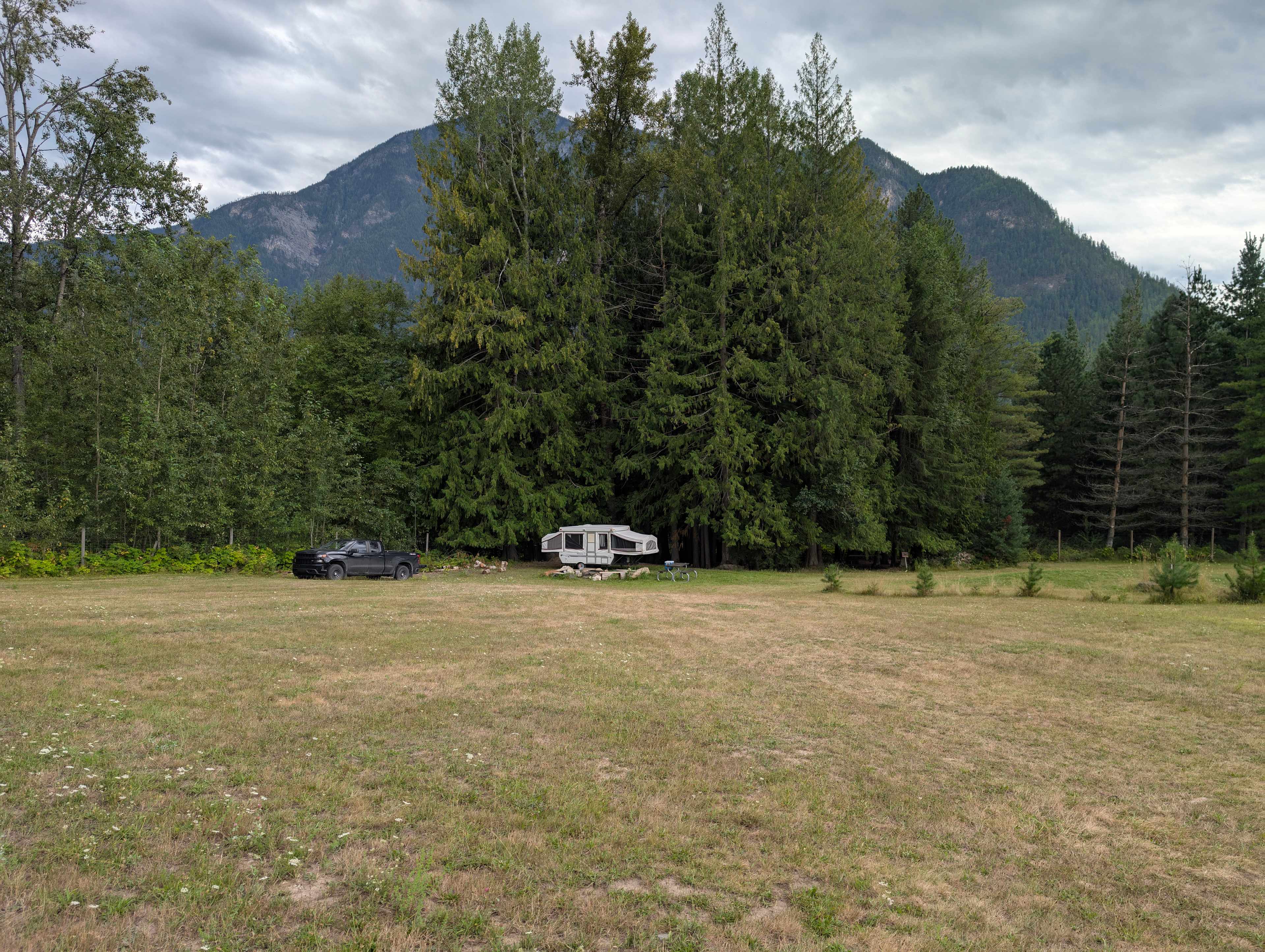 Kootenay born camping by Arrow lake