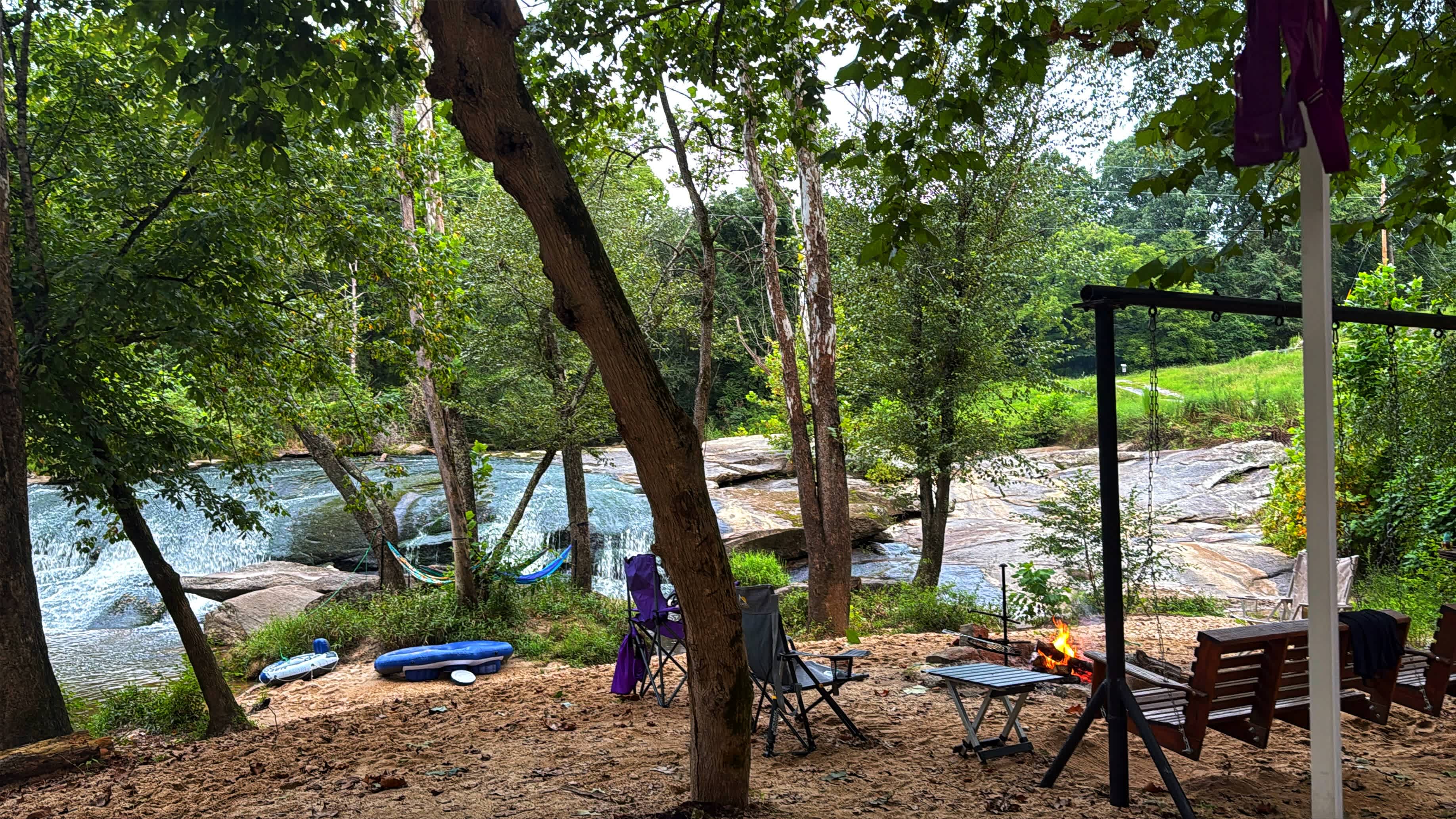 Waterfall camping close to CLT