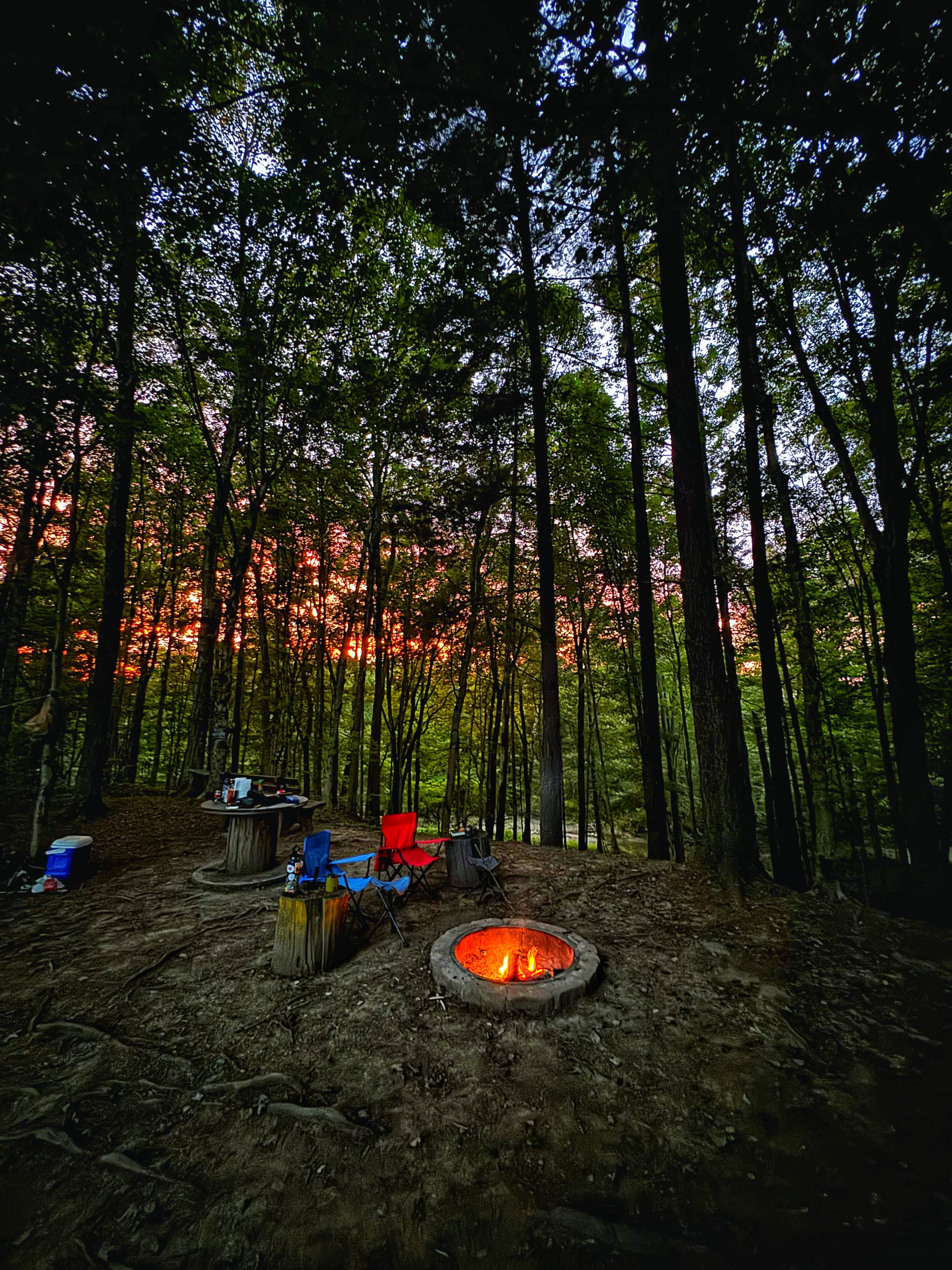 Sunset campfire 