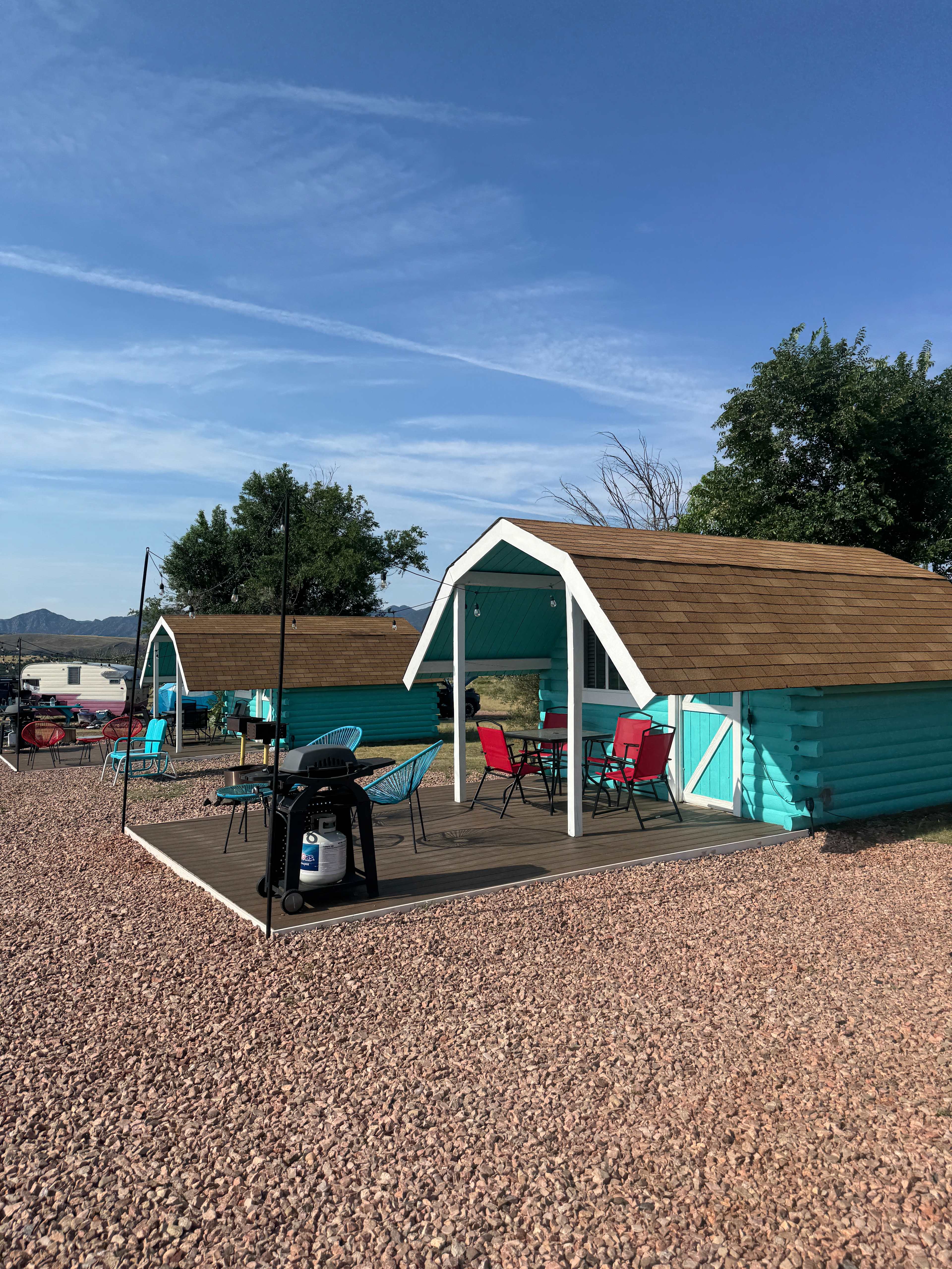 cabins next to our tents