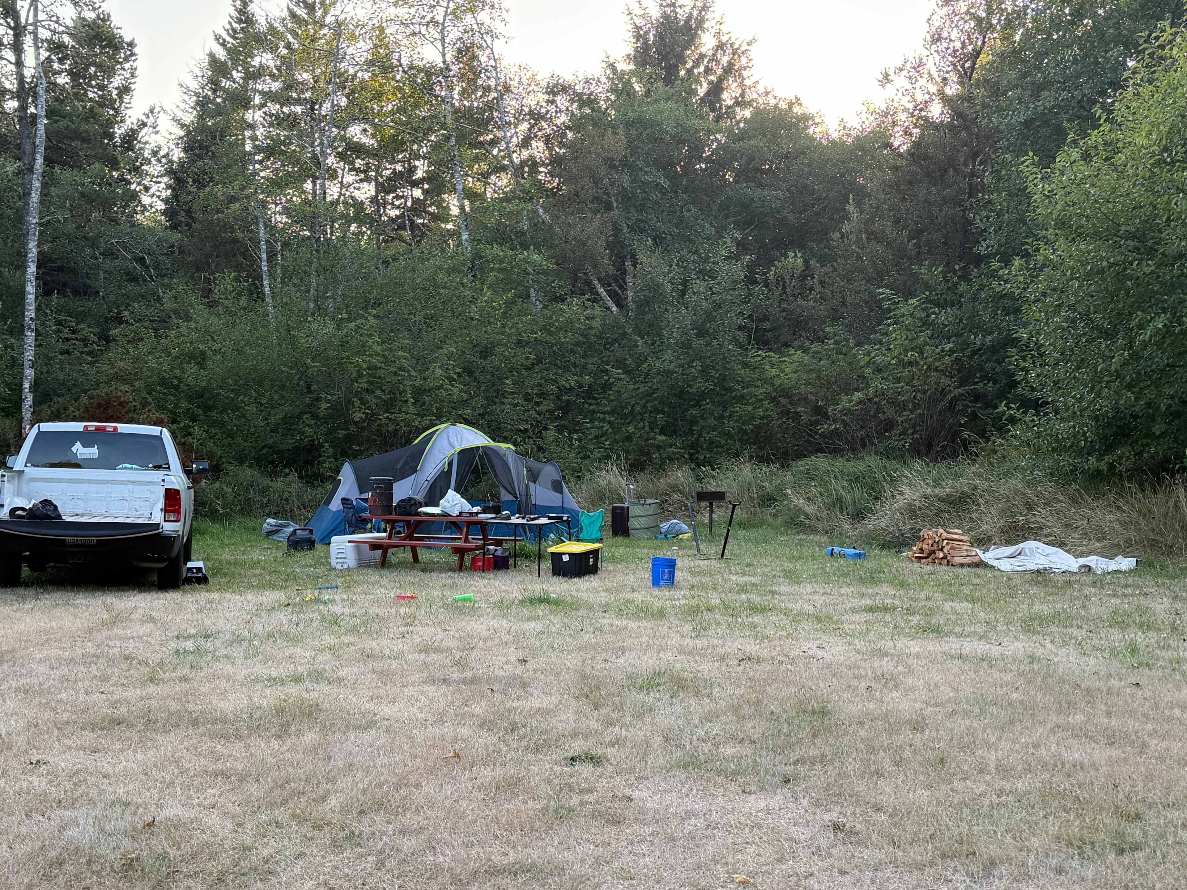 This is site 1. First camp site on the right when you enter property. Has fire pit and wood grill. 