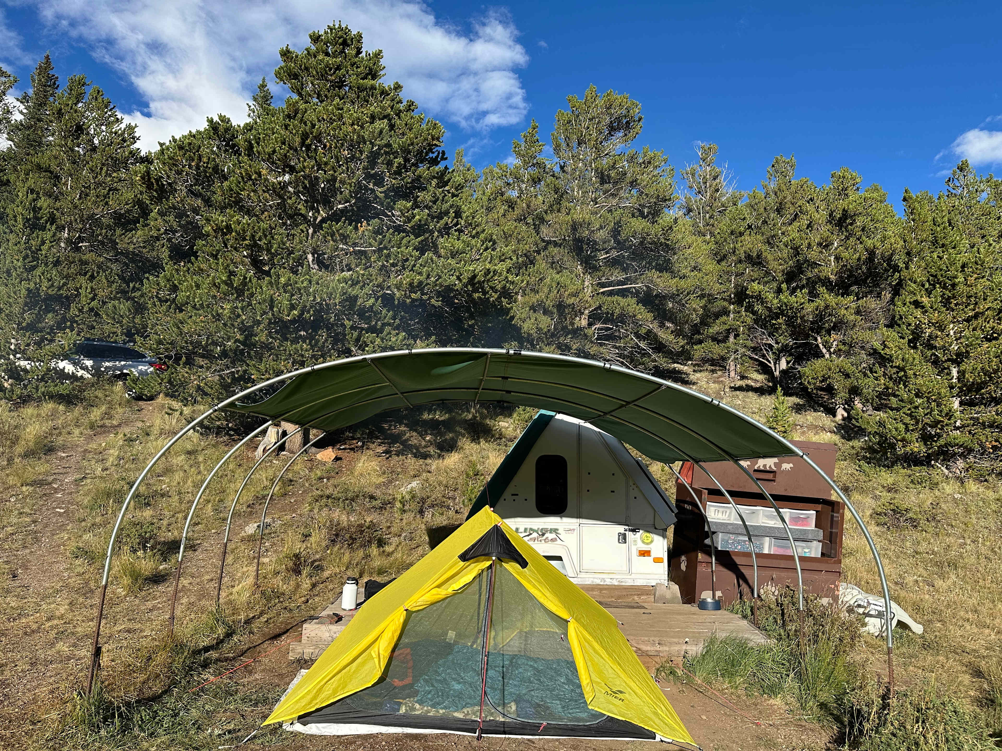 Awning was great for pitching a tent under