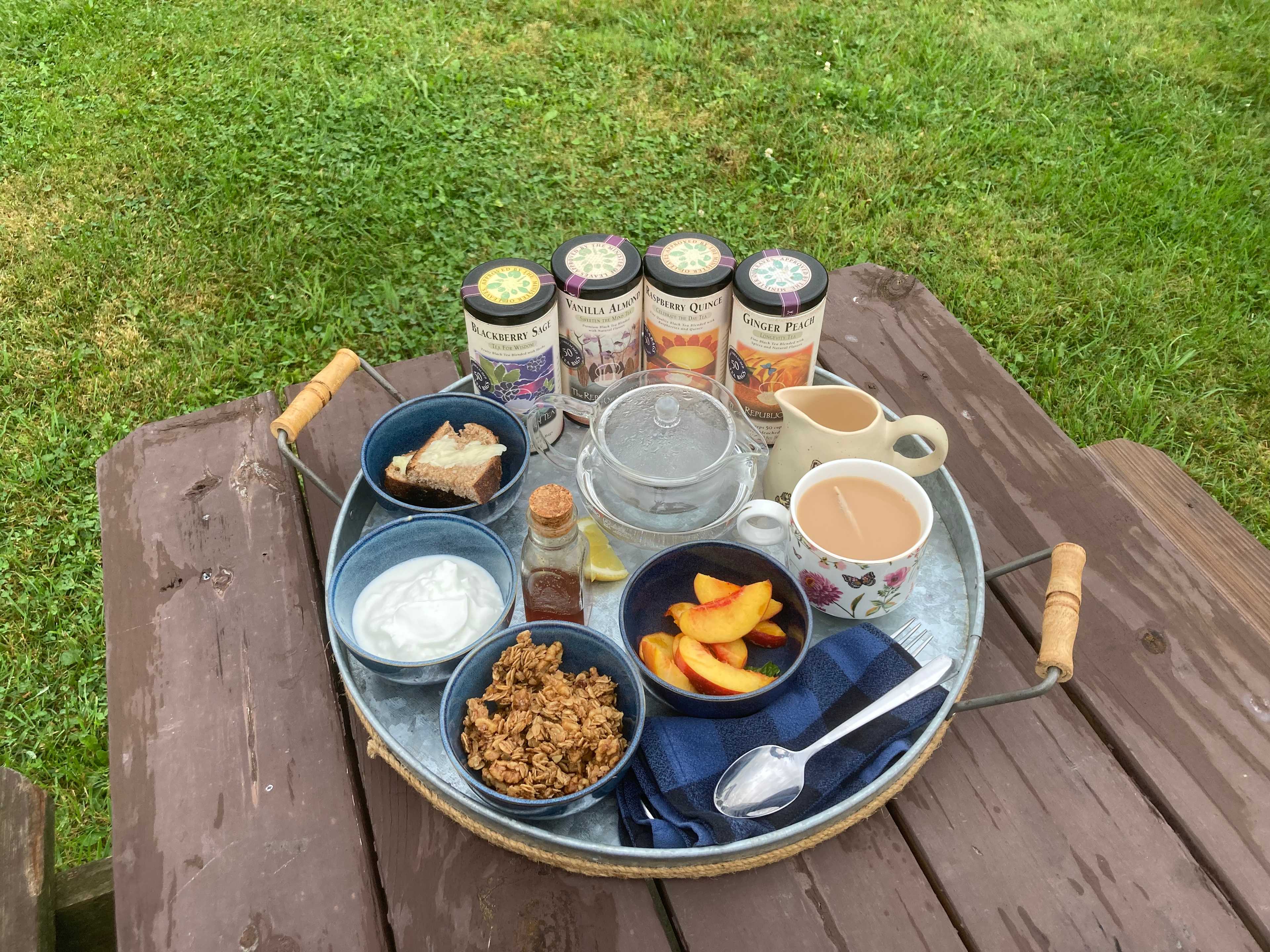 A very deluxe simple breakfast. 