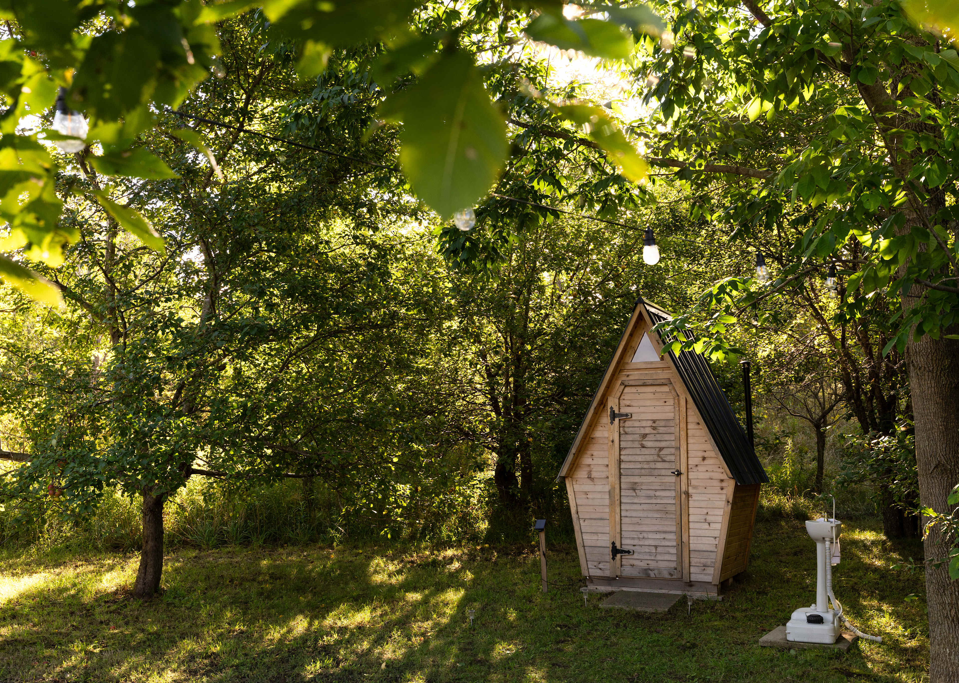 The newly built outhouse just s