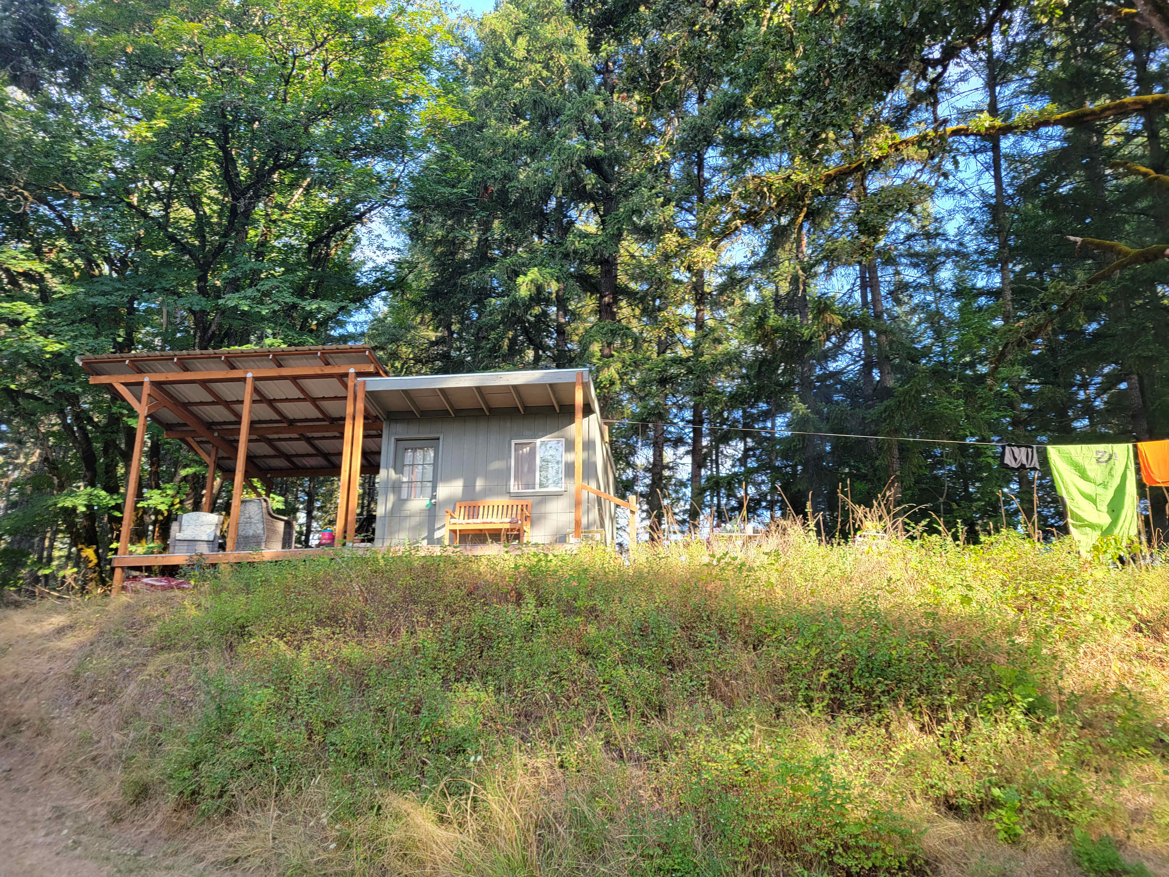 Creekside camping with showers