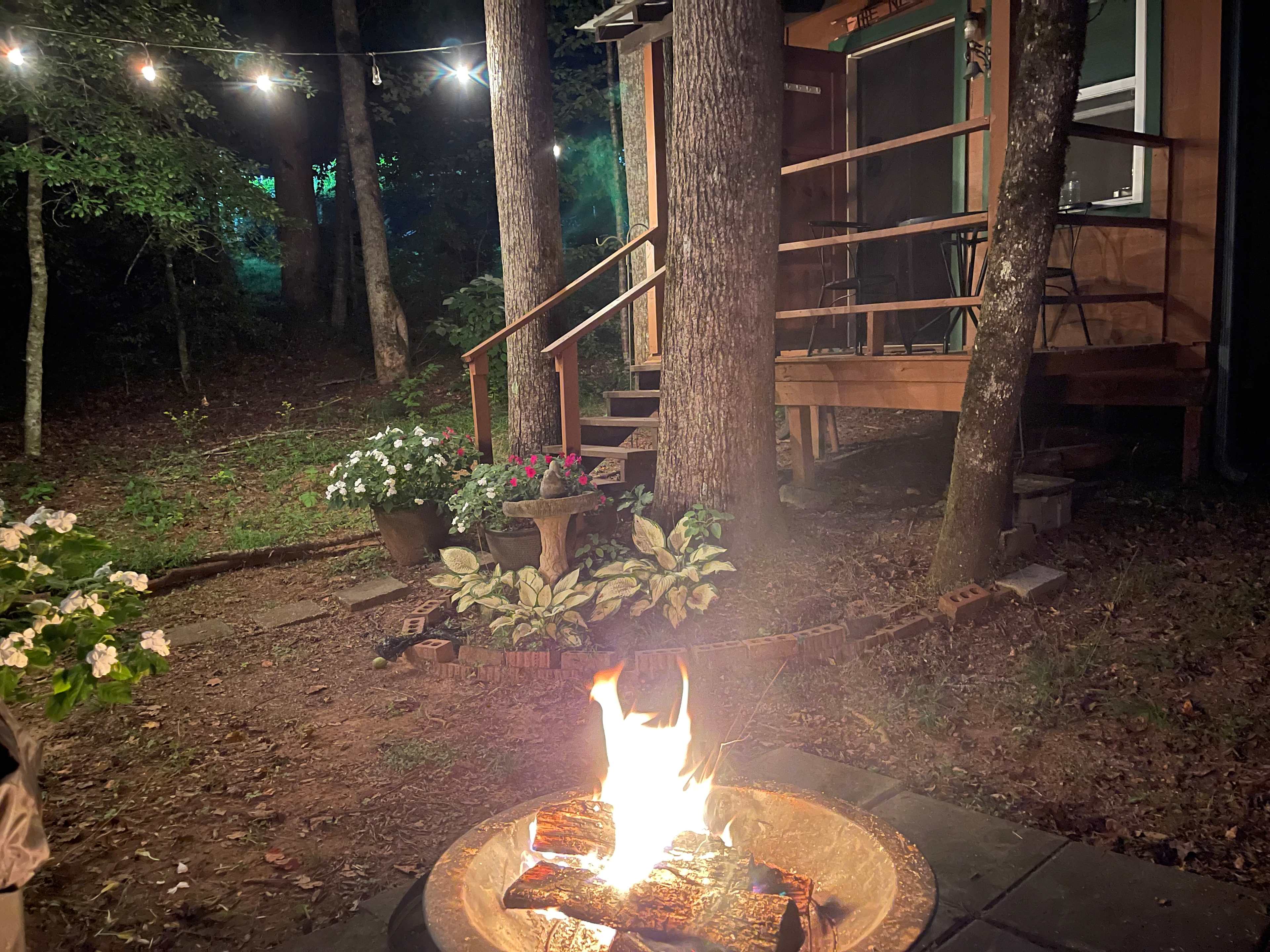Small campfire to enjoy the beautiful peace in late summer