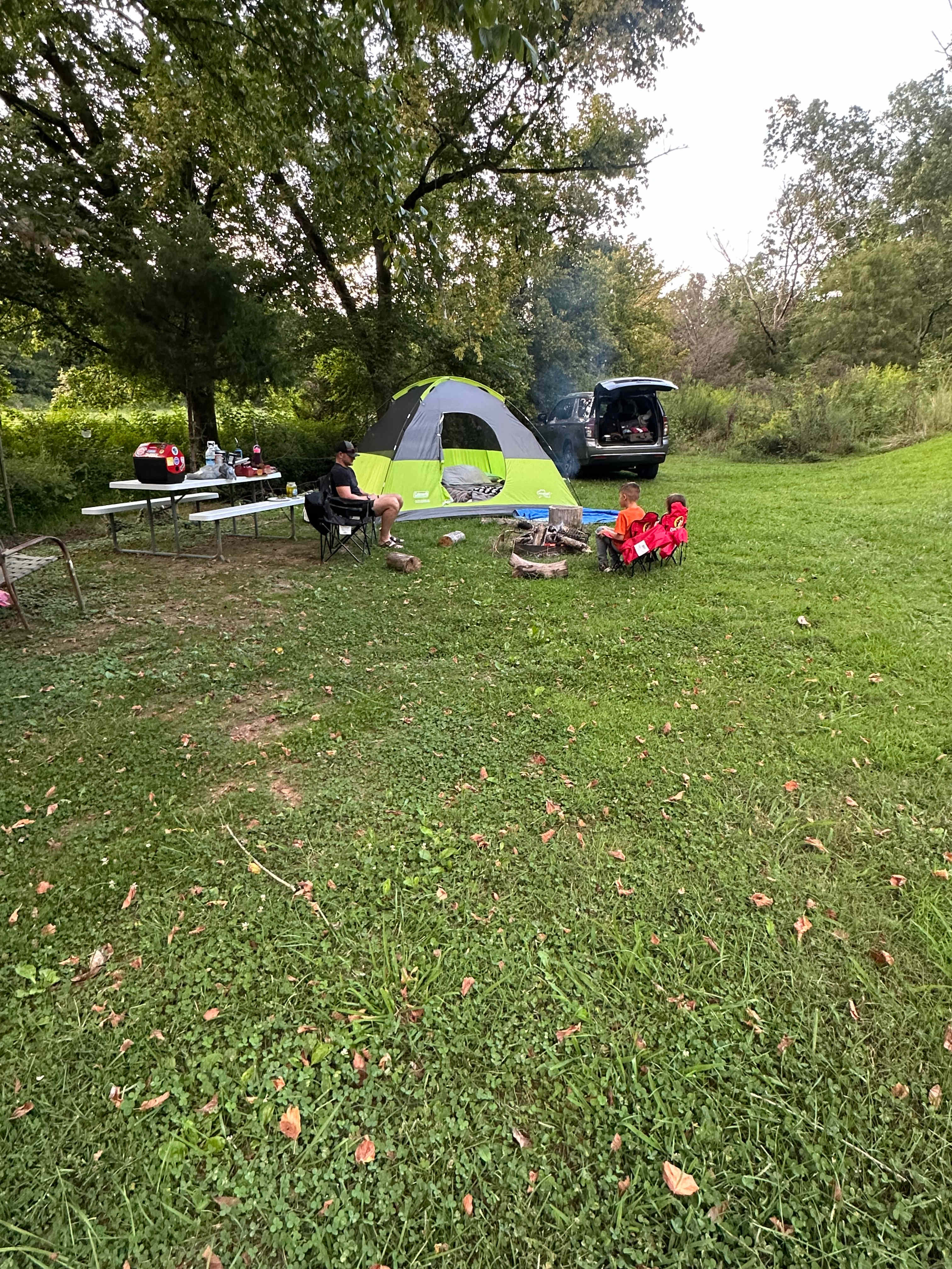 Setup at Harmony Hollow site 