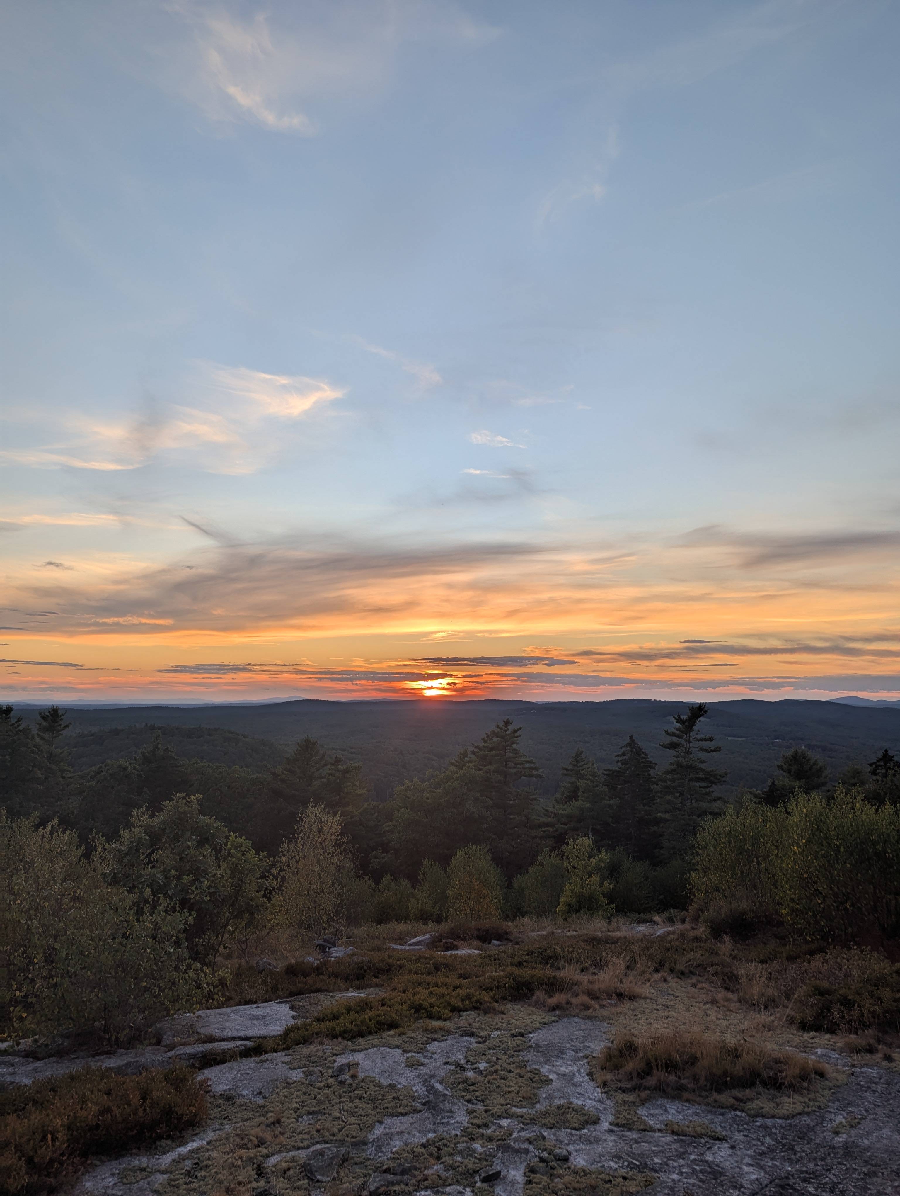 Mountain peak at sunset