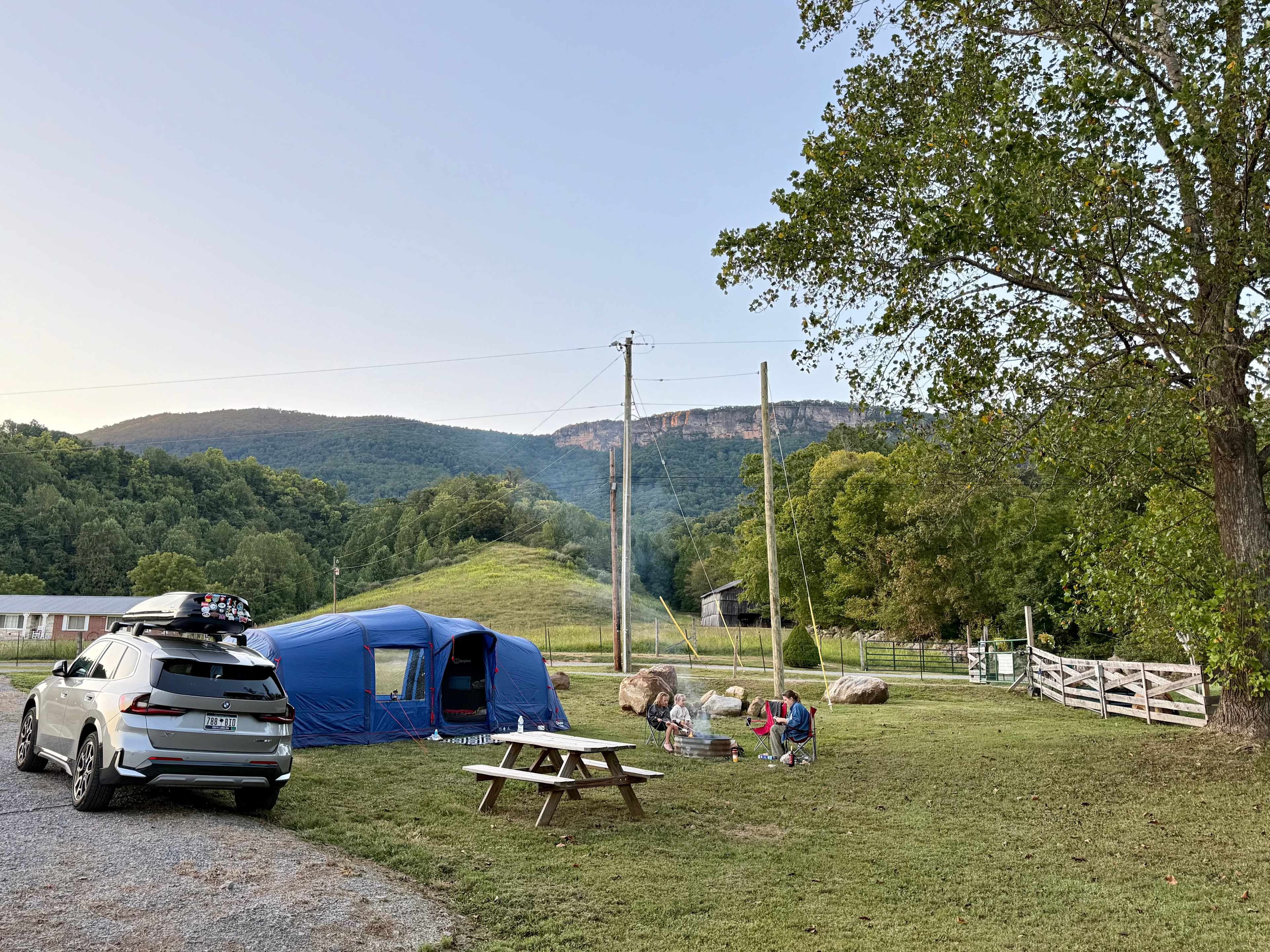 Tent pitched on site 1
