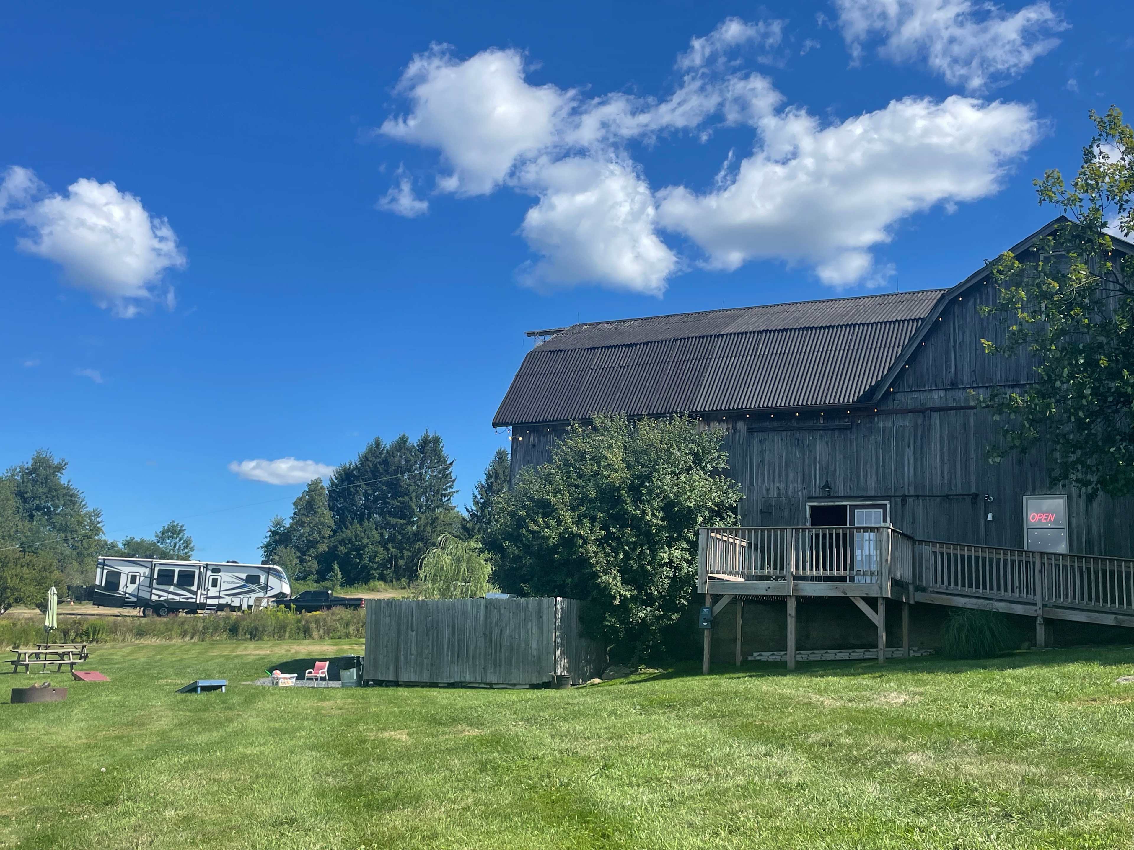 Brown Barn & our Rig!