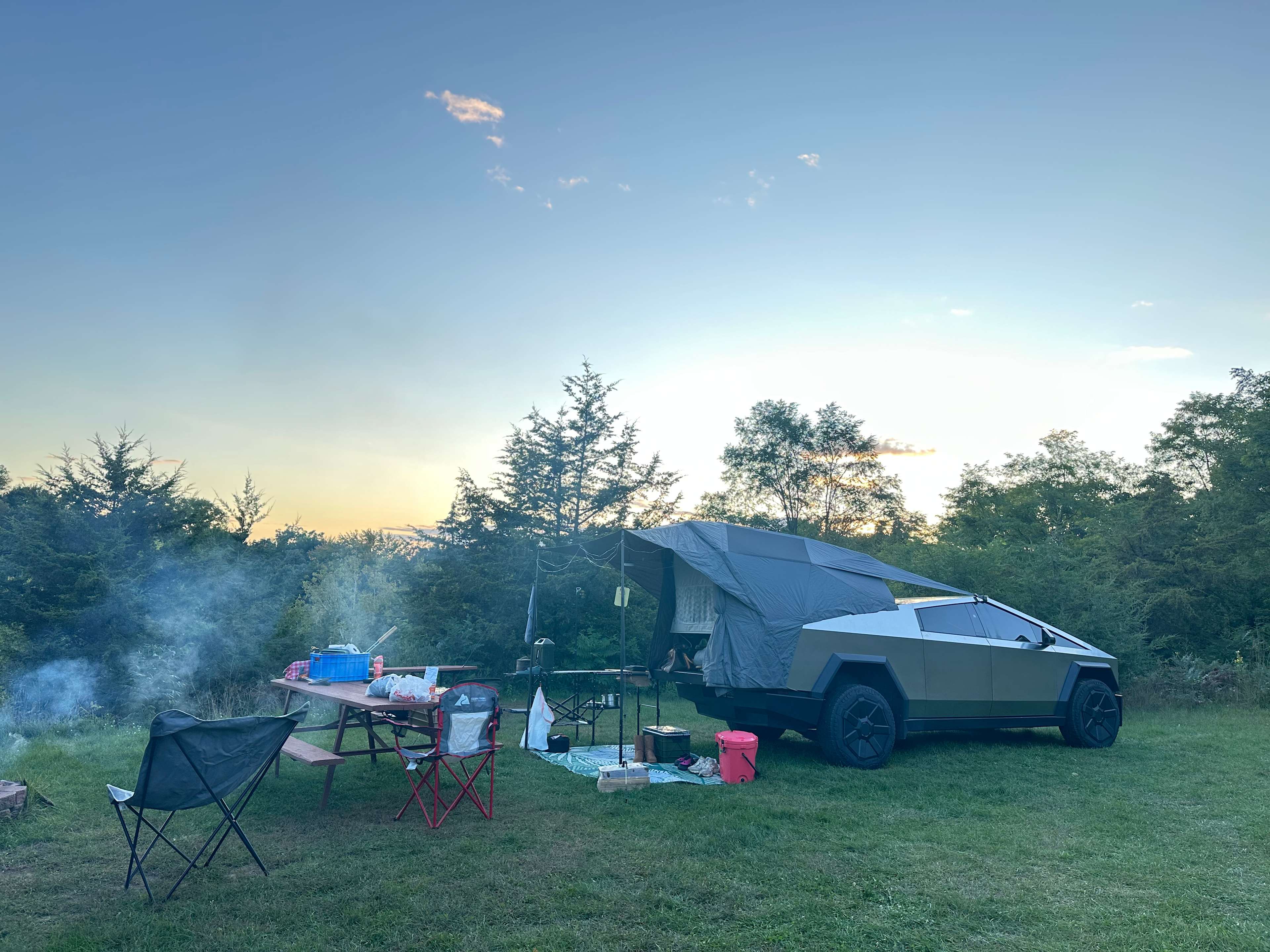 Fridge With A Tent In It. 