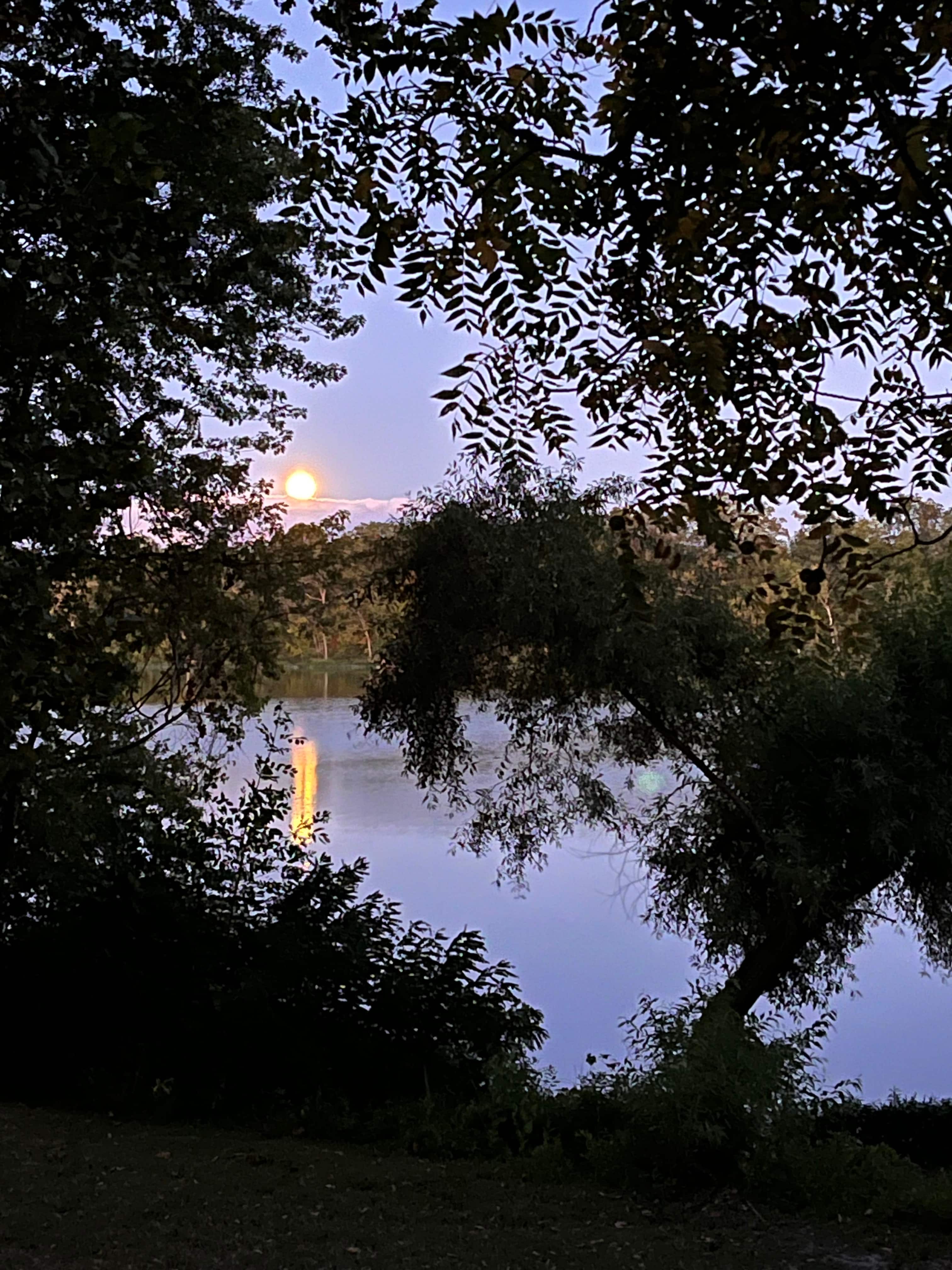 Amazing clear views of the harvest moonrise 