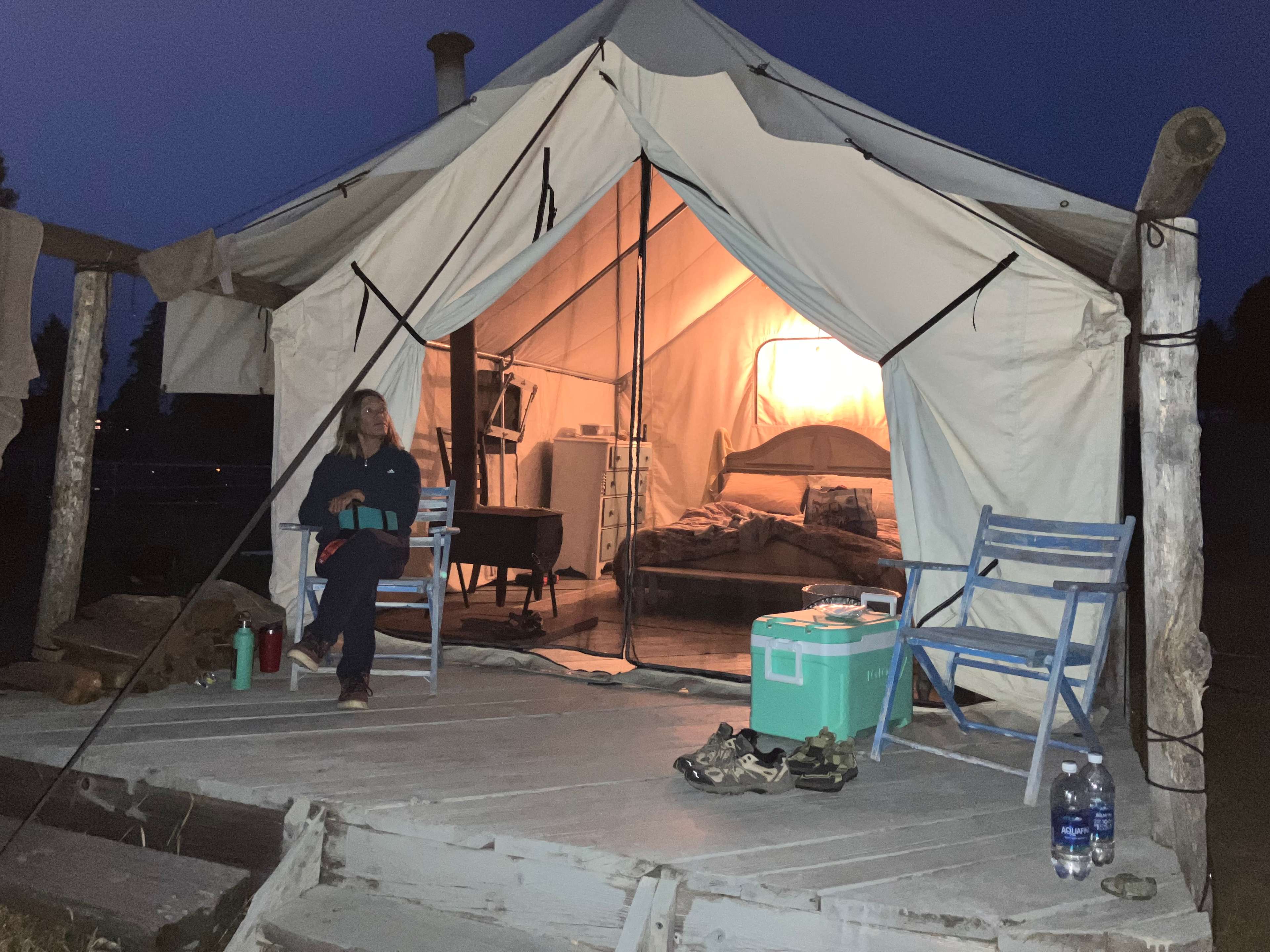 Enjoying evening on the "front" porch