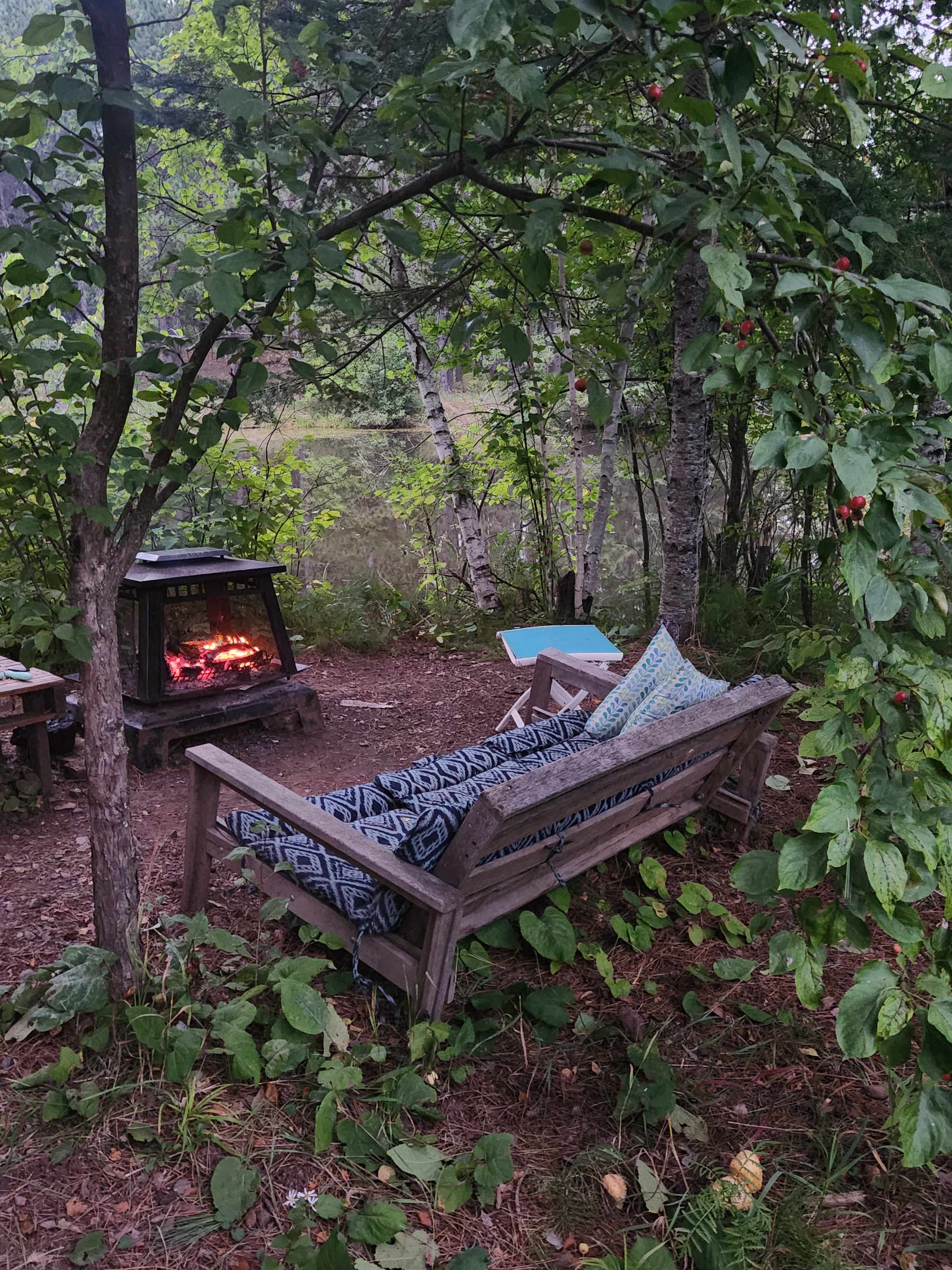 Smores overlooking the pond
