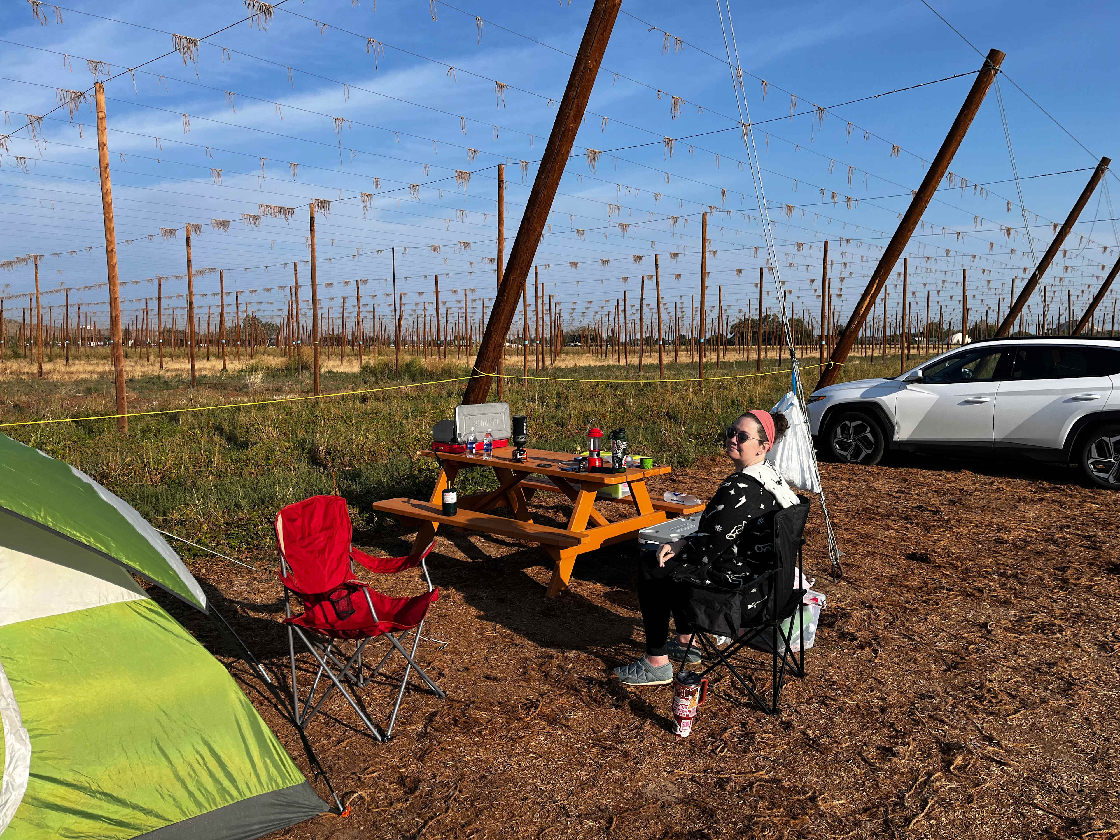 Down at the Hop Yard Camping