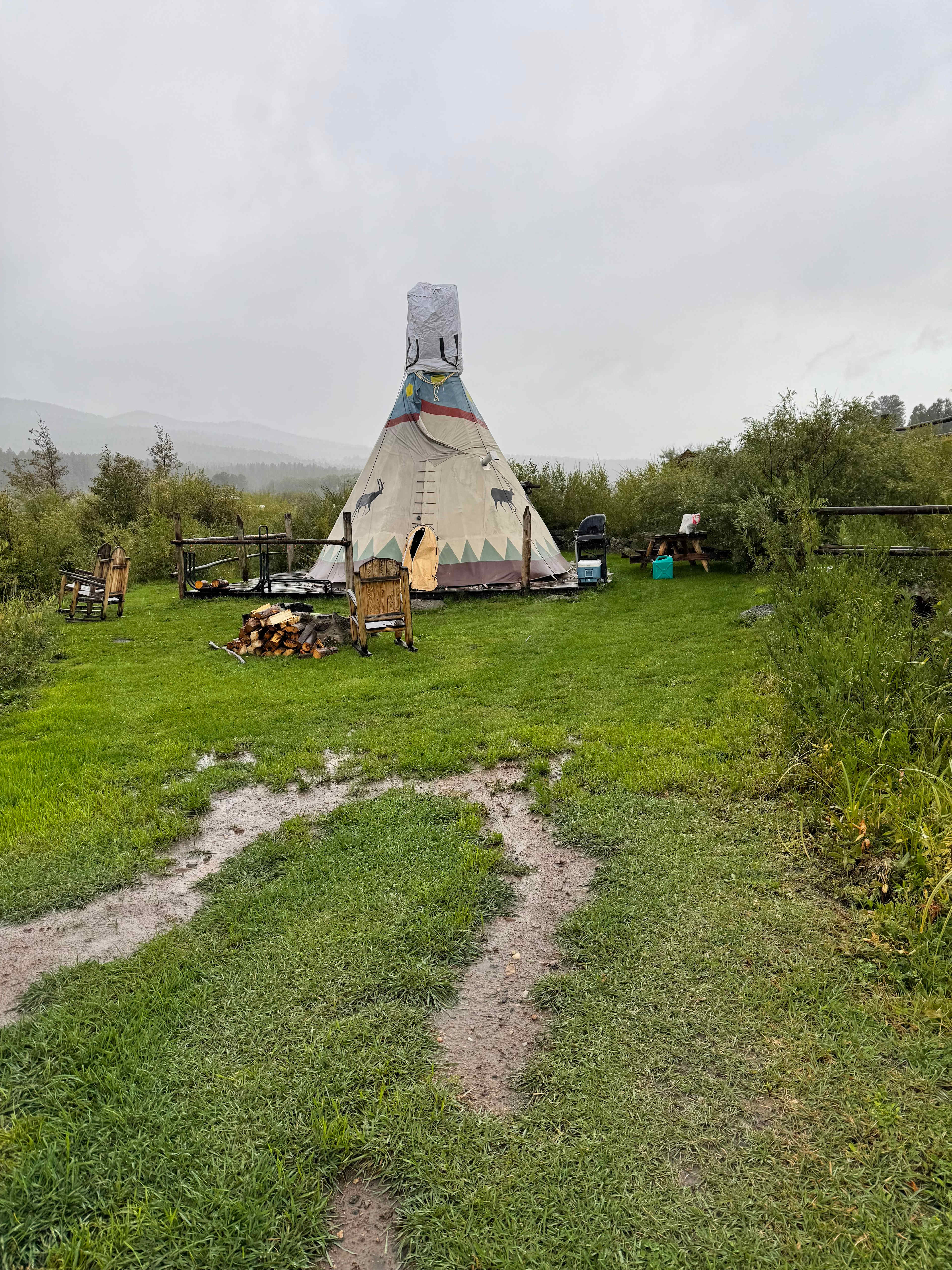 Creekside Glamping Tipis on Off-Grid, 70 Acre Working Ranch