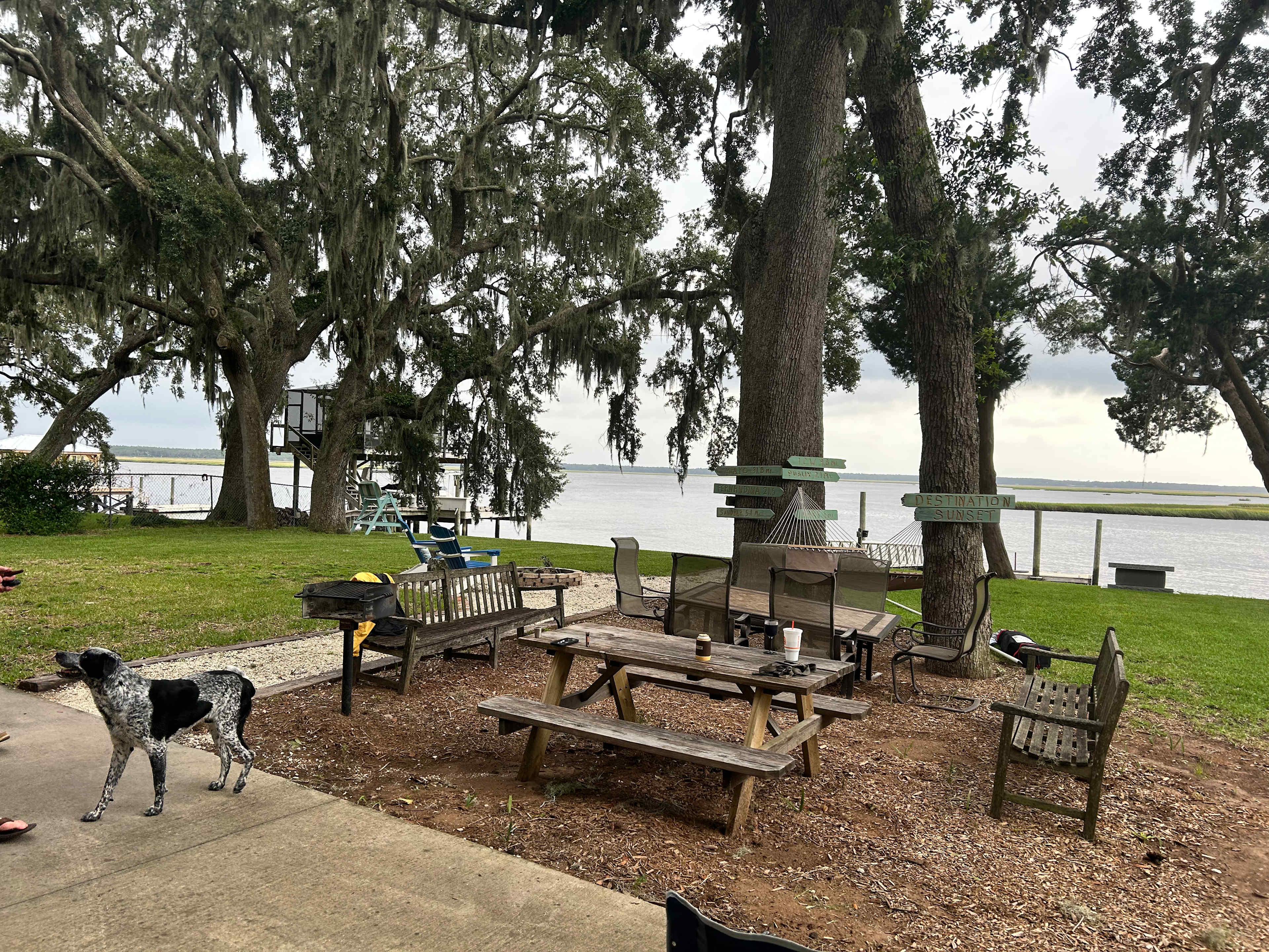 Picnic table and sitting area