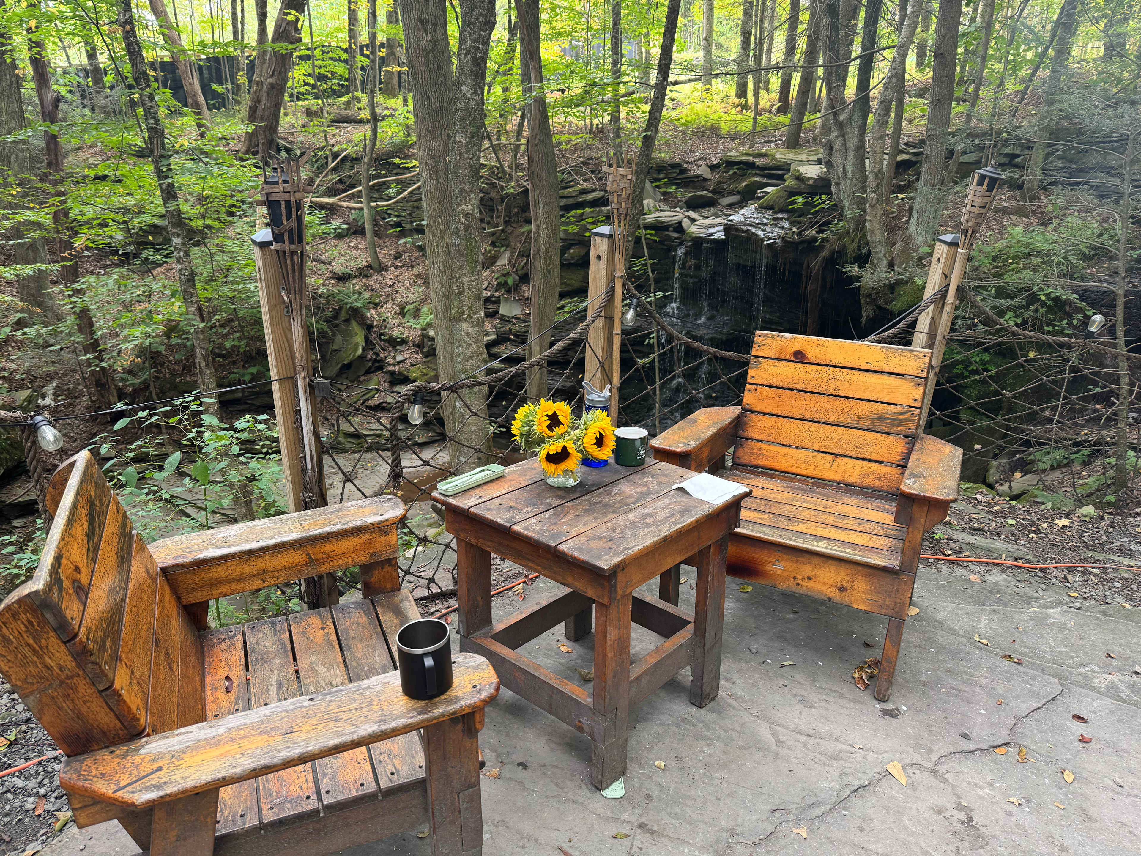 Glamping Tent Overlooking Waterfall