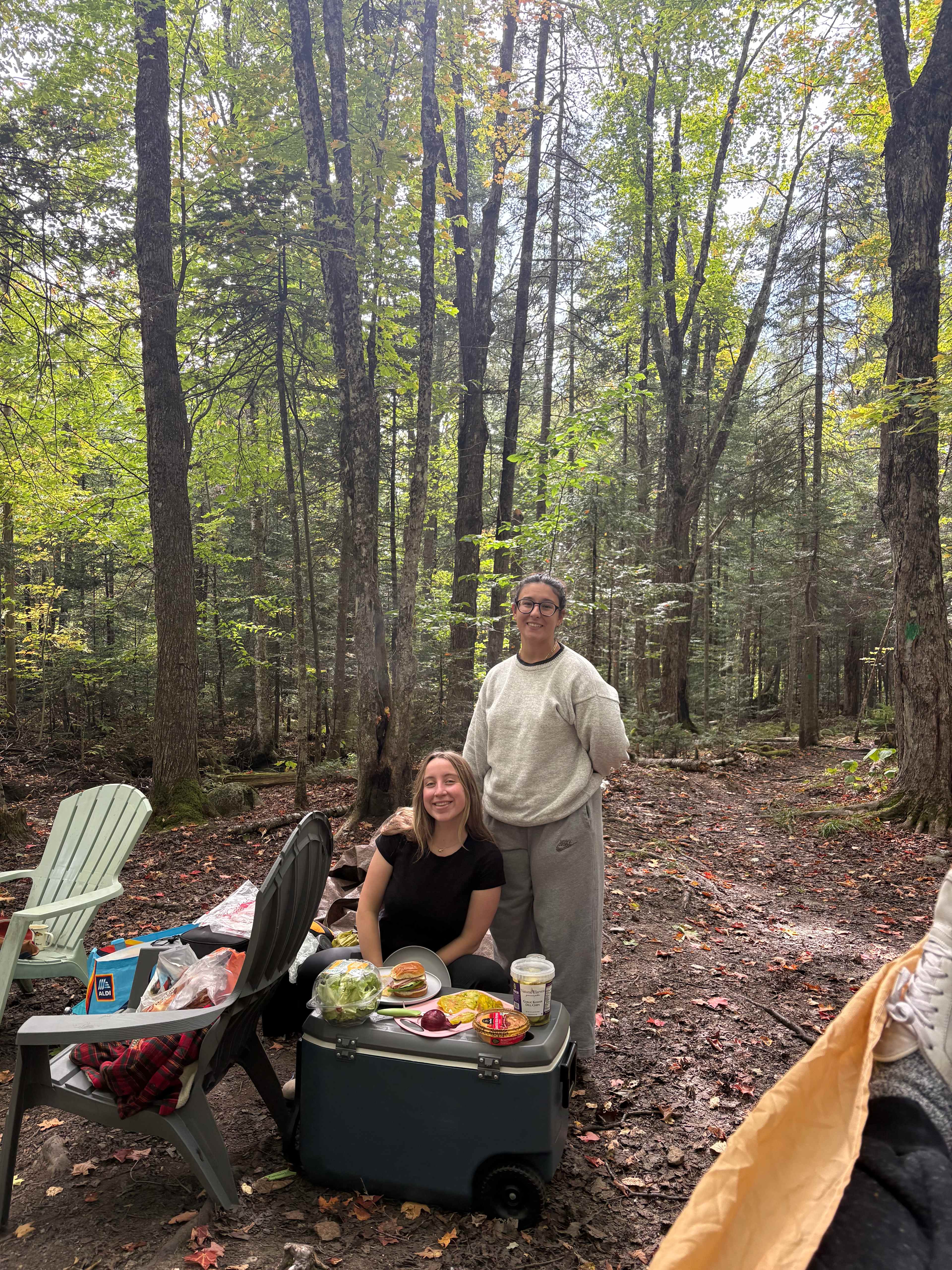 Path to campsite in picture behind them
