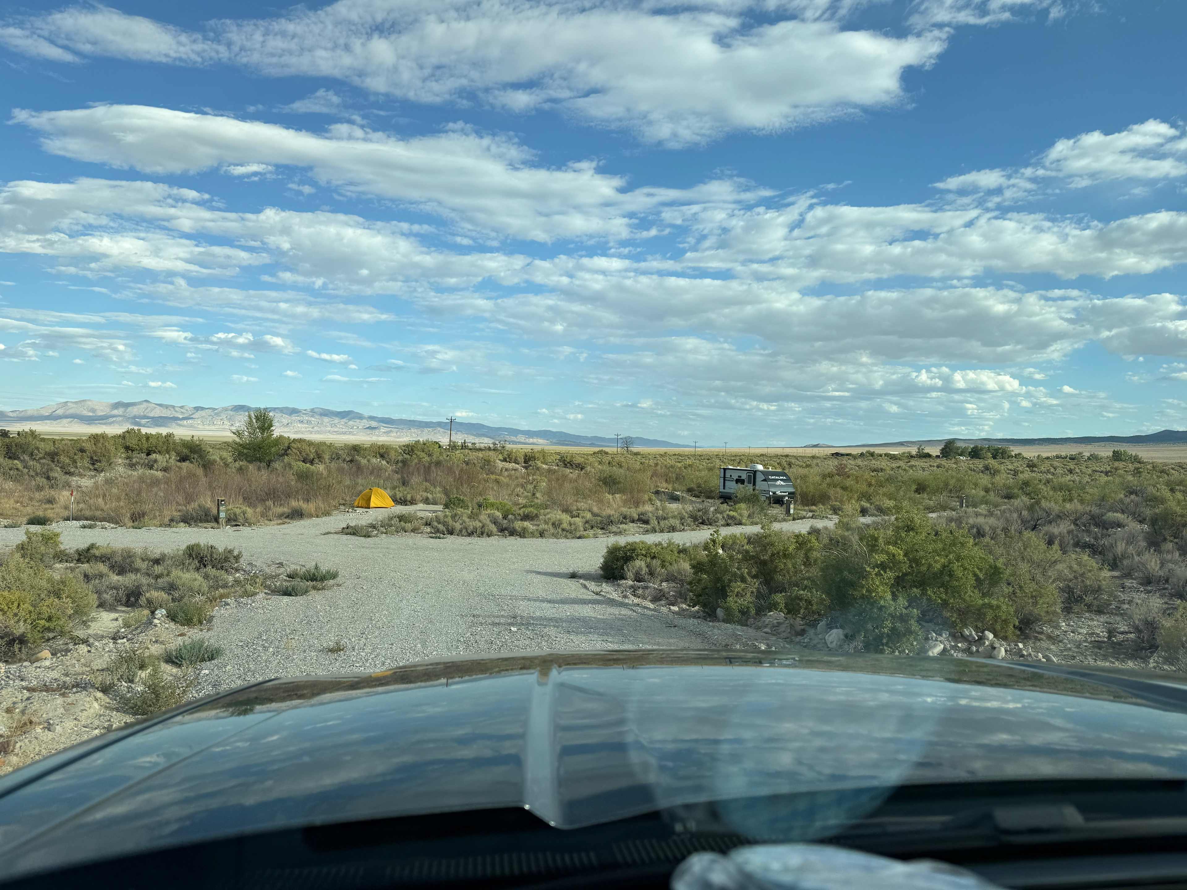 Approach to campsite. Sites 4-5 are on the right hand turn. 