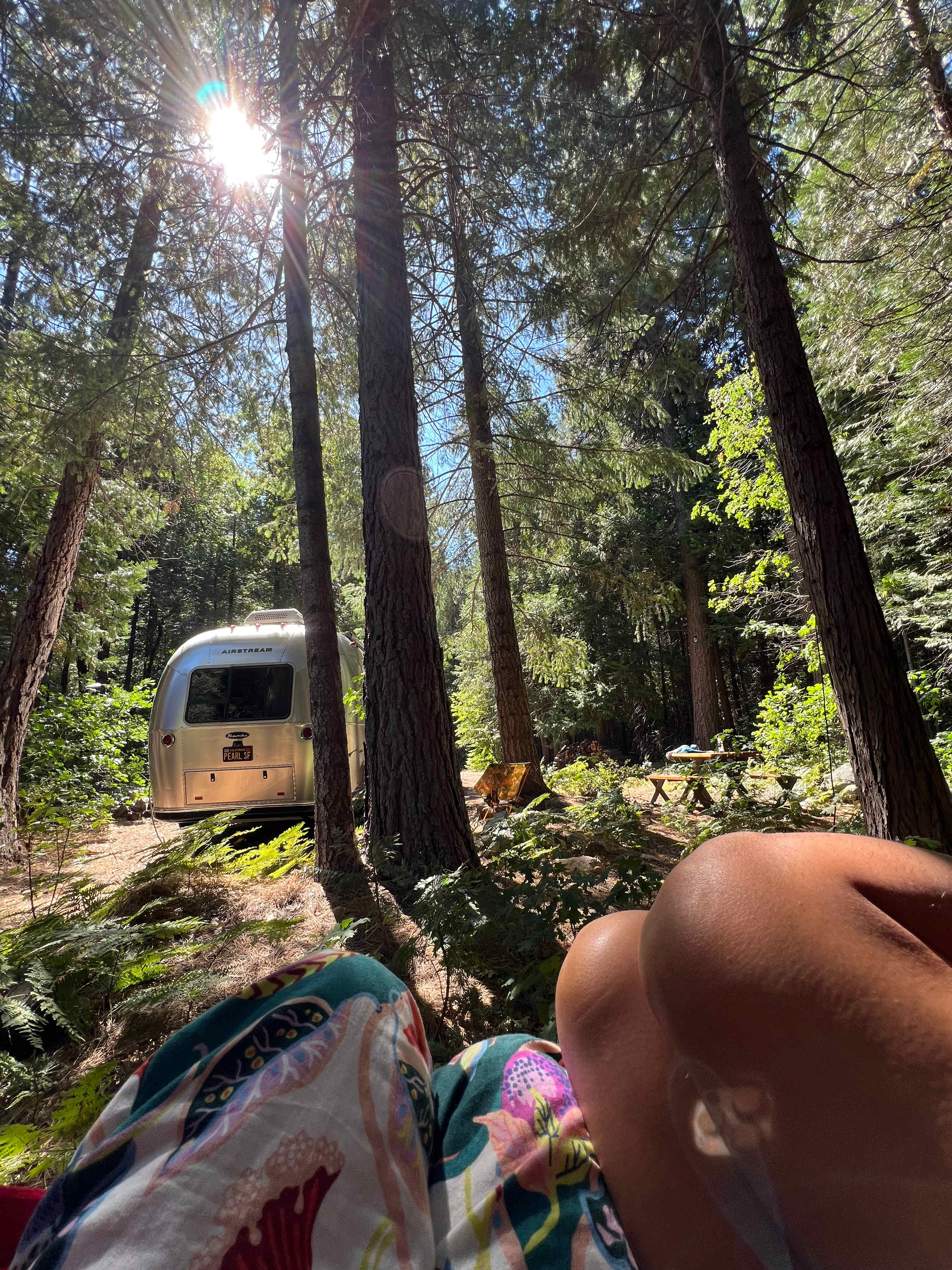 Hanging out in the double hammock (rentable) 